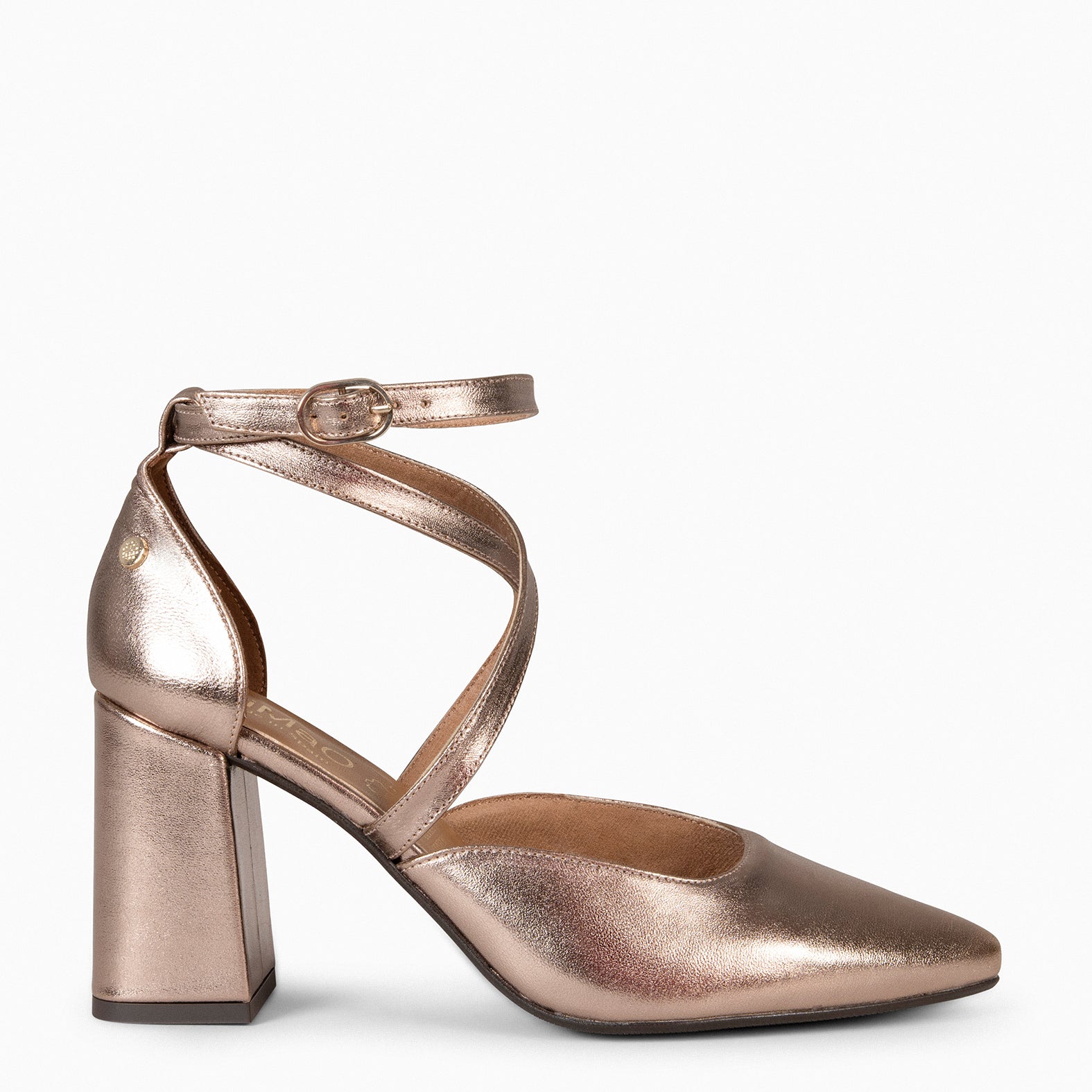 ARIEL - Zapato de tacón ancho DORADO