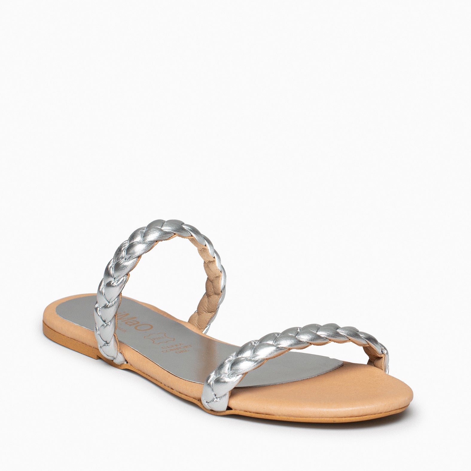 DAILY – SILVER FLAT SANDAL WITH BRAIDS