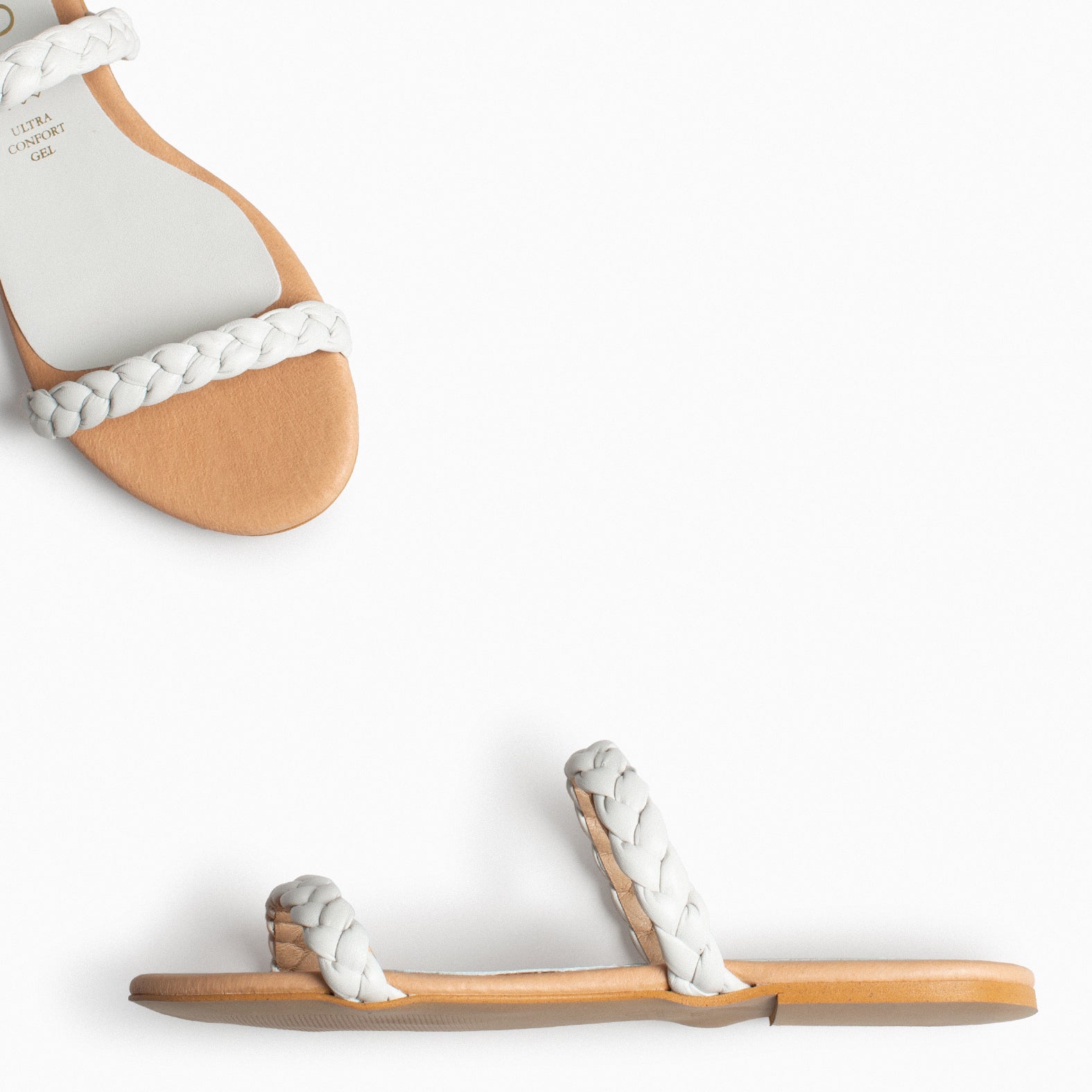 DAILY – WHITE FLAT SANDAL WITH BRAIDS