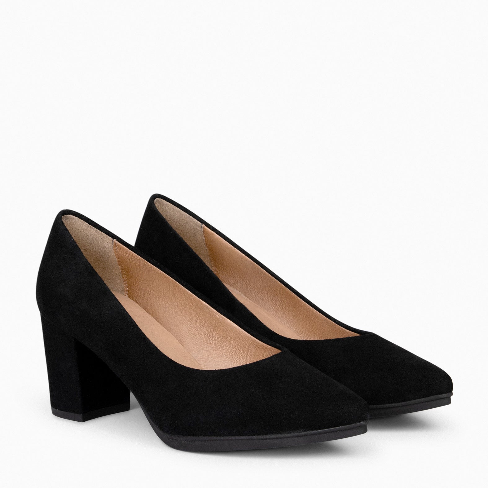 URBAN S - BLACK mid-heeled suede shoes