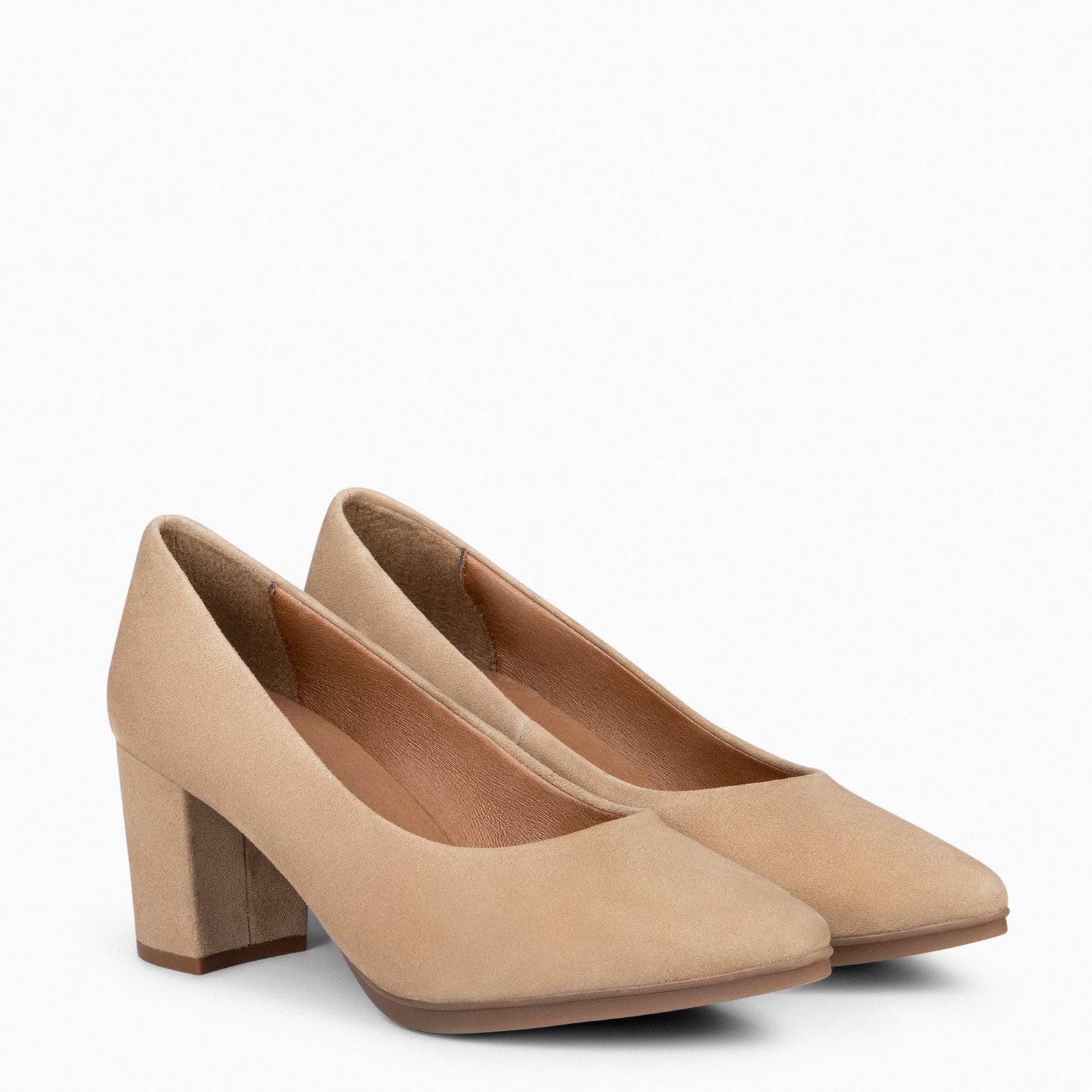 URBAN S - BEIGE mid-heeled suede shoes