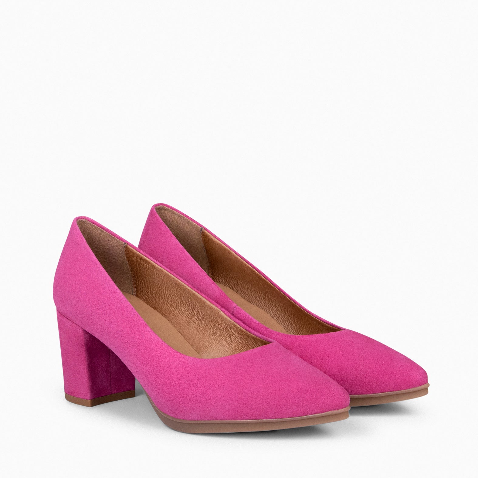 URBAN S - FUCSIA suede mid-heeled shoes