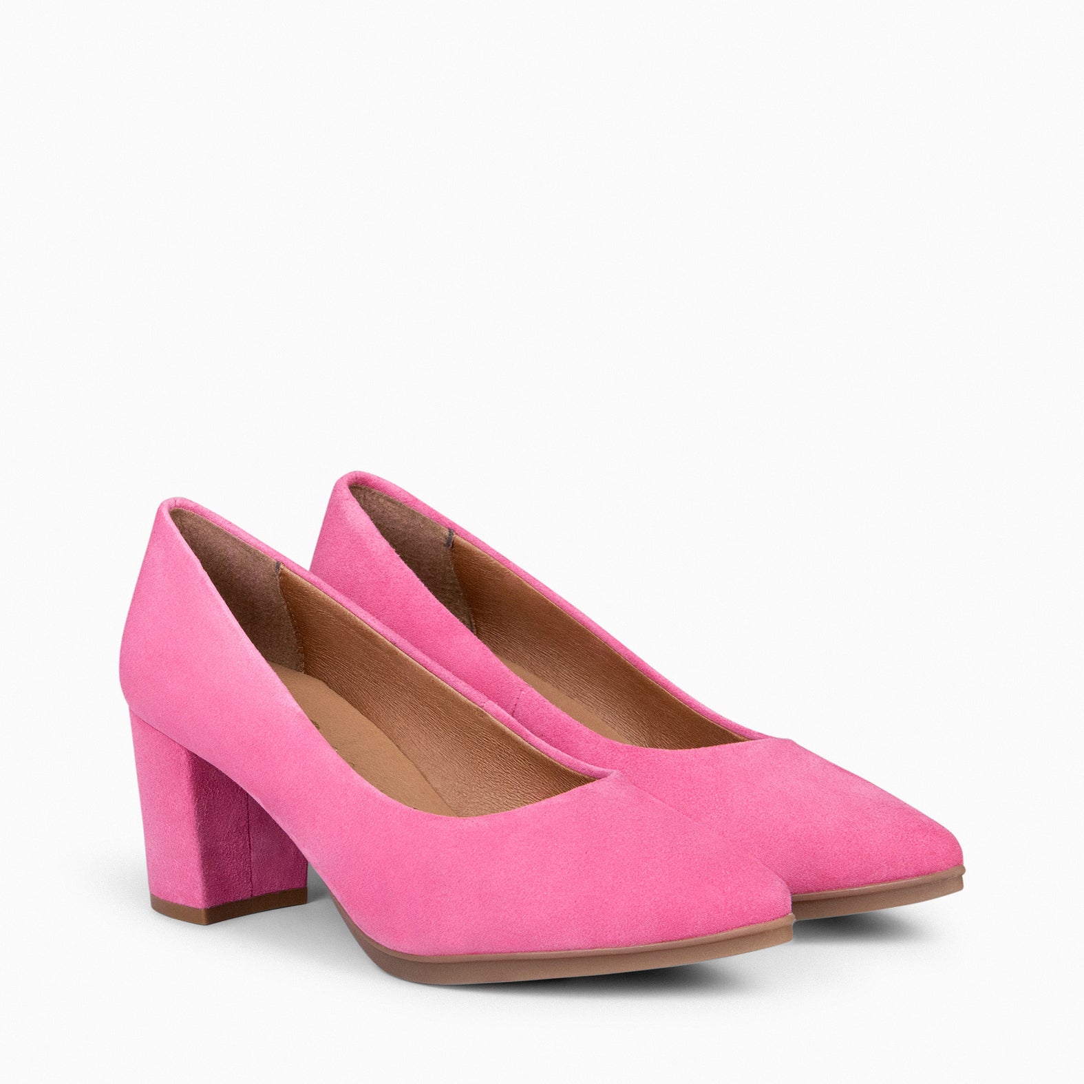 URBAN S - PINK mid-heeled suede shoes