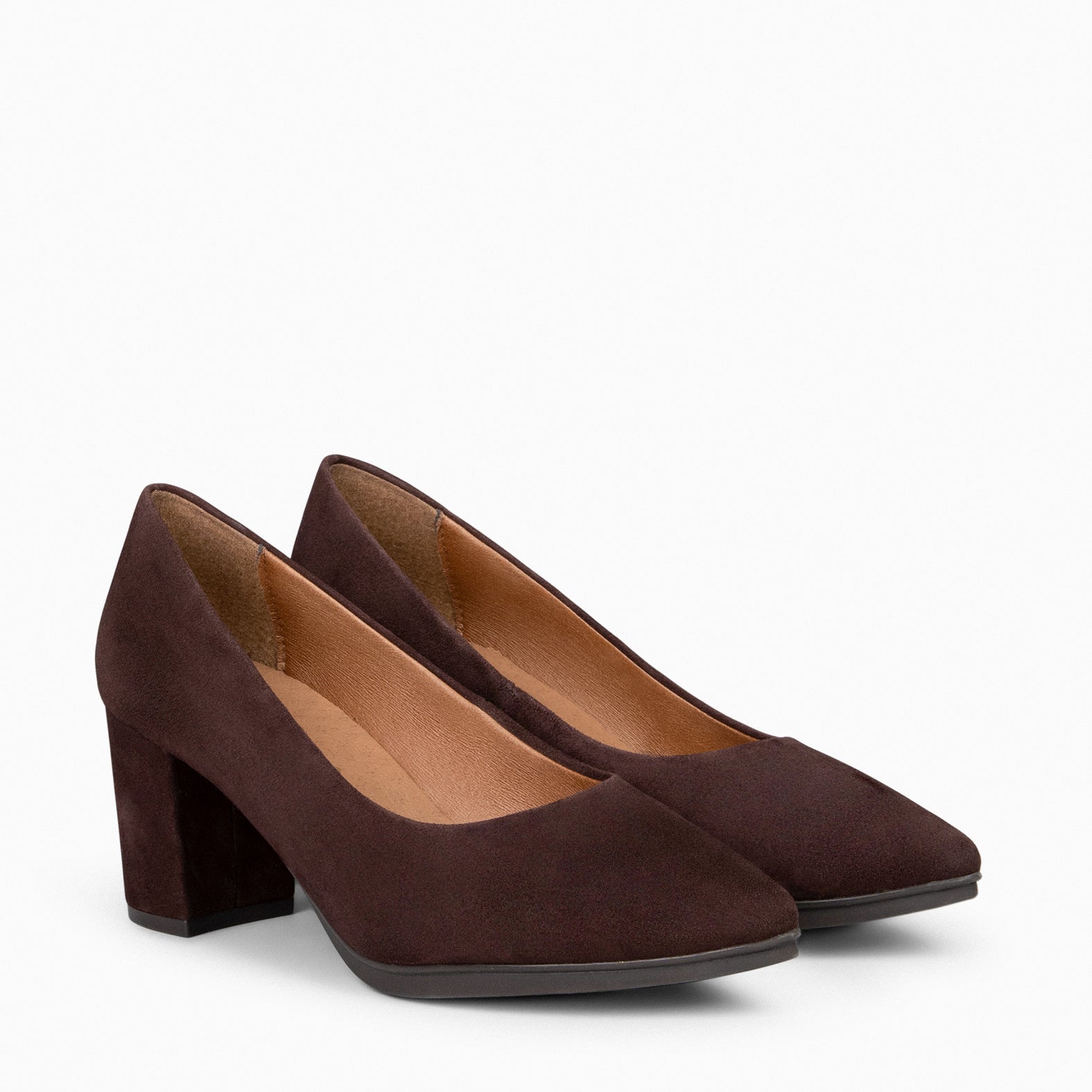 URBAN S - BROWN suede mid-heeled shoes