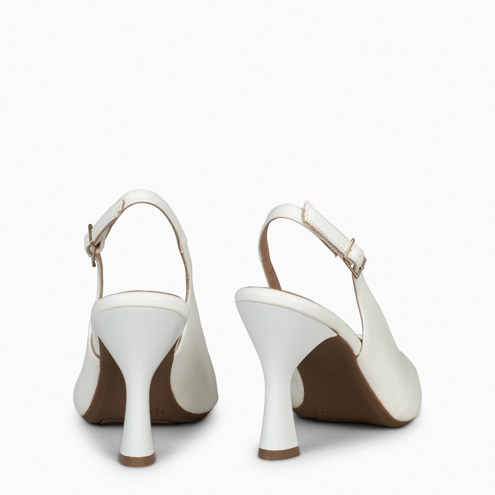GLAM MULE – Sapatos de salto mule em napa OFF WHITE