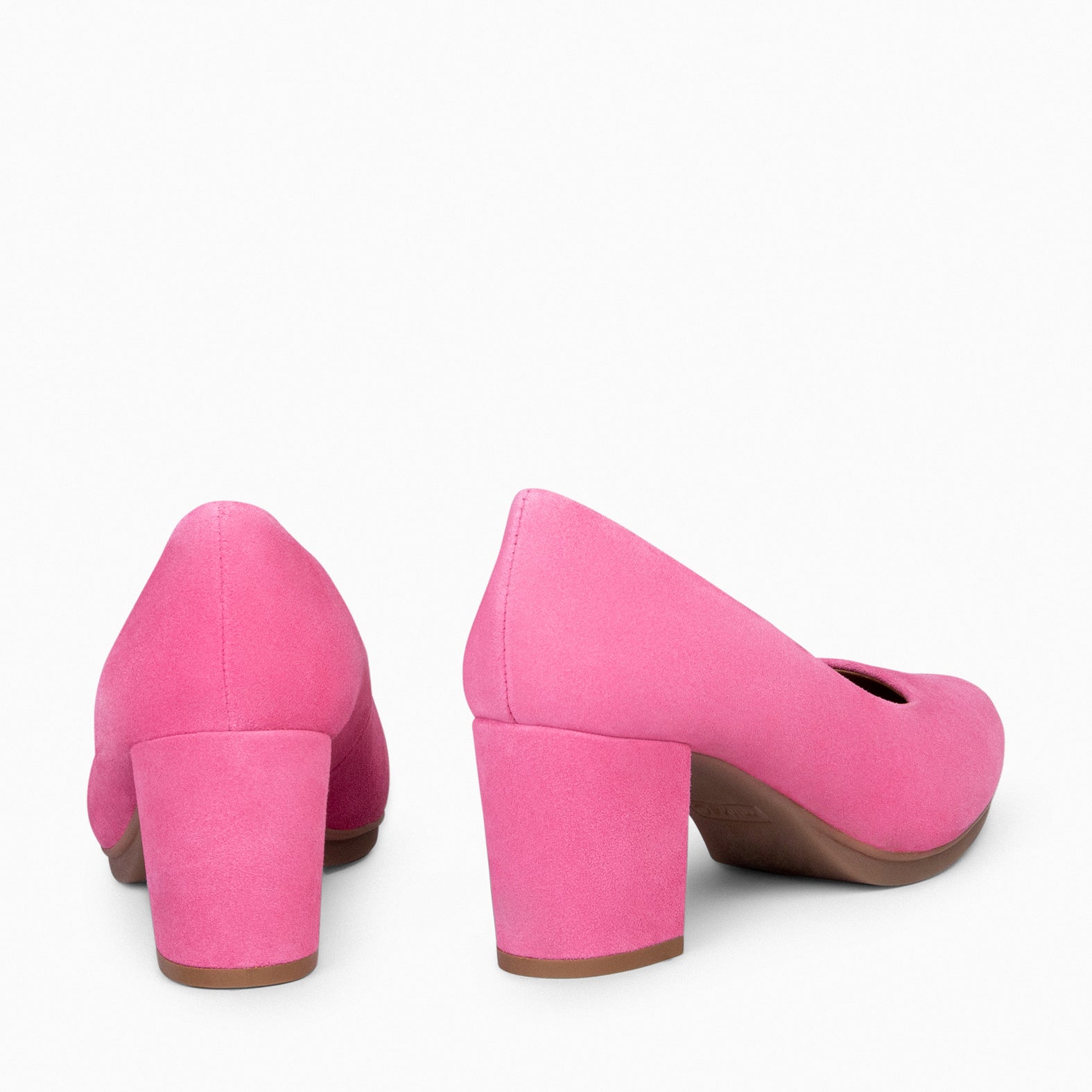 URBAN S - PINK mid-heeled suede shoes