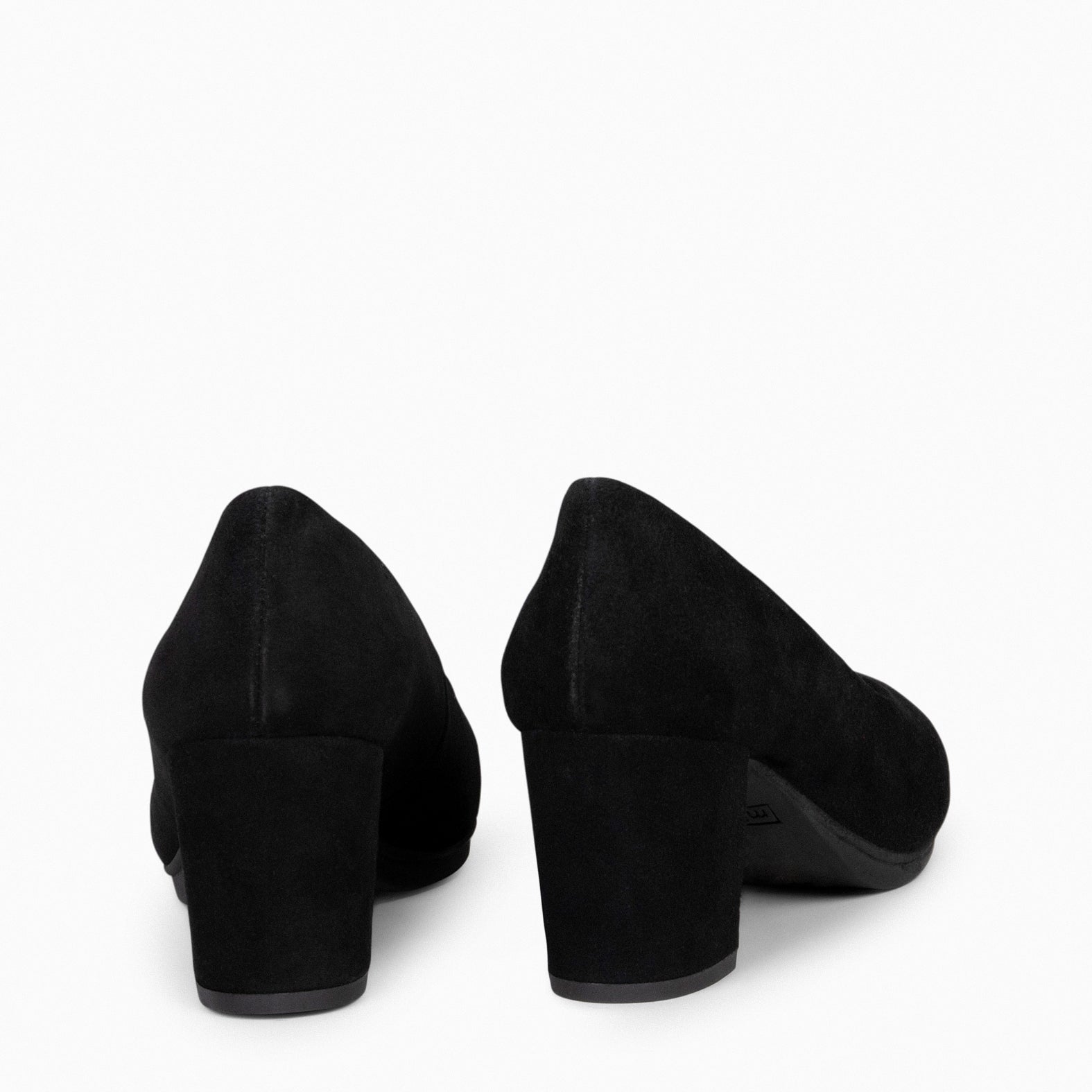 URBAN S - BLACK mid-heeled suede shoes