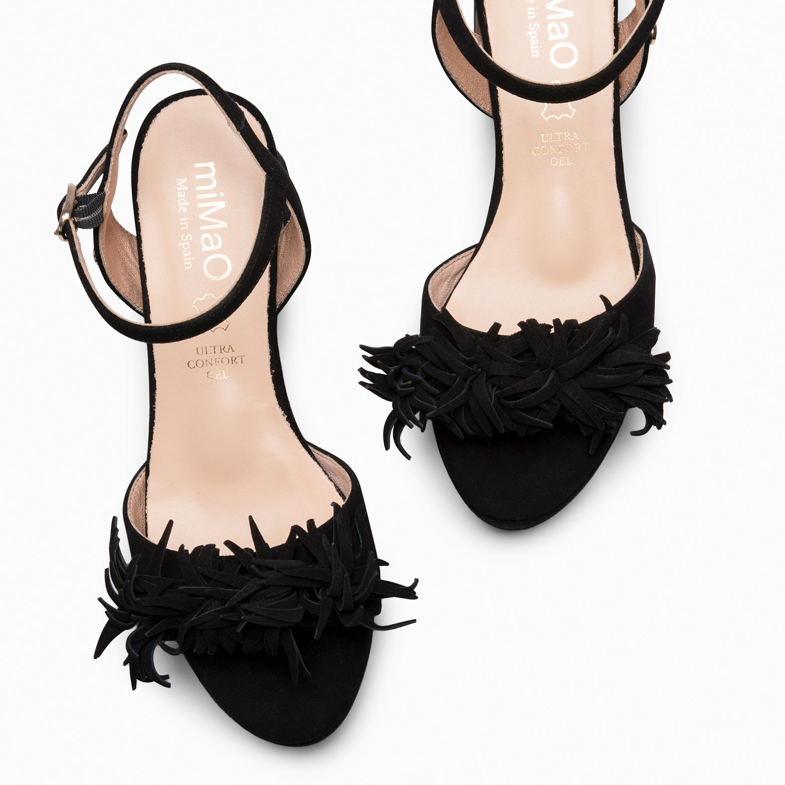 POMPÓN - Sandalias de tacón de vestir NEGRO