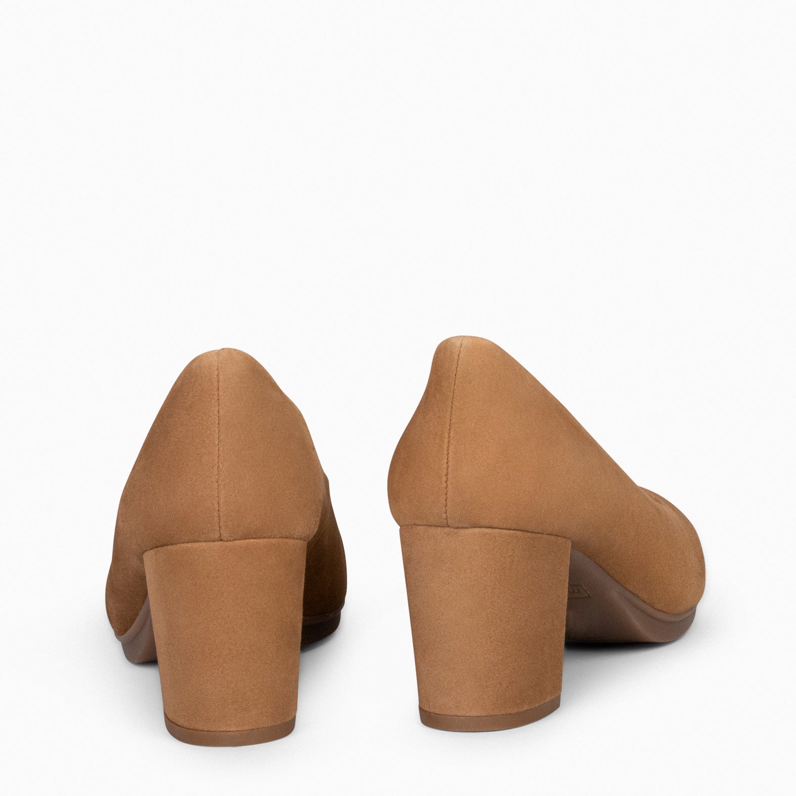 URBAN S - CAMEL mid-heeled suede shoes