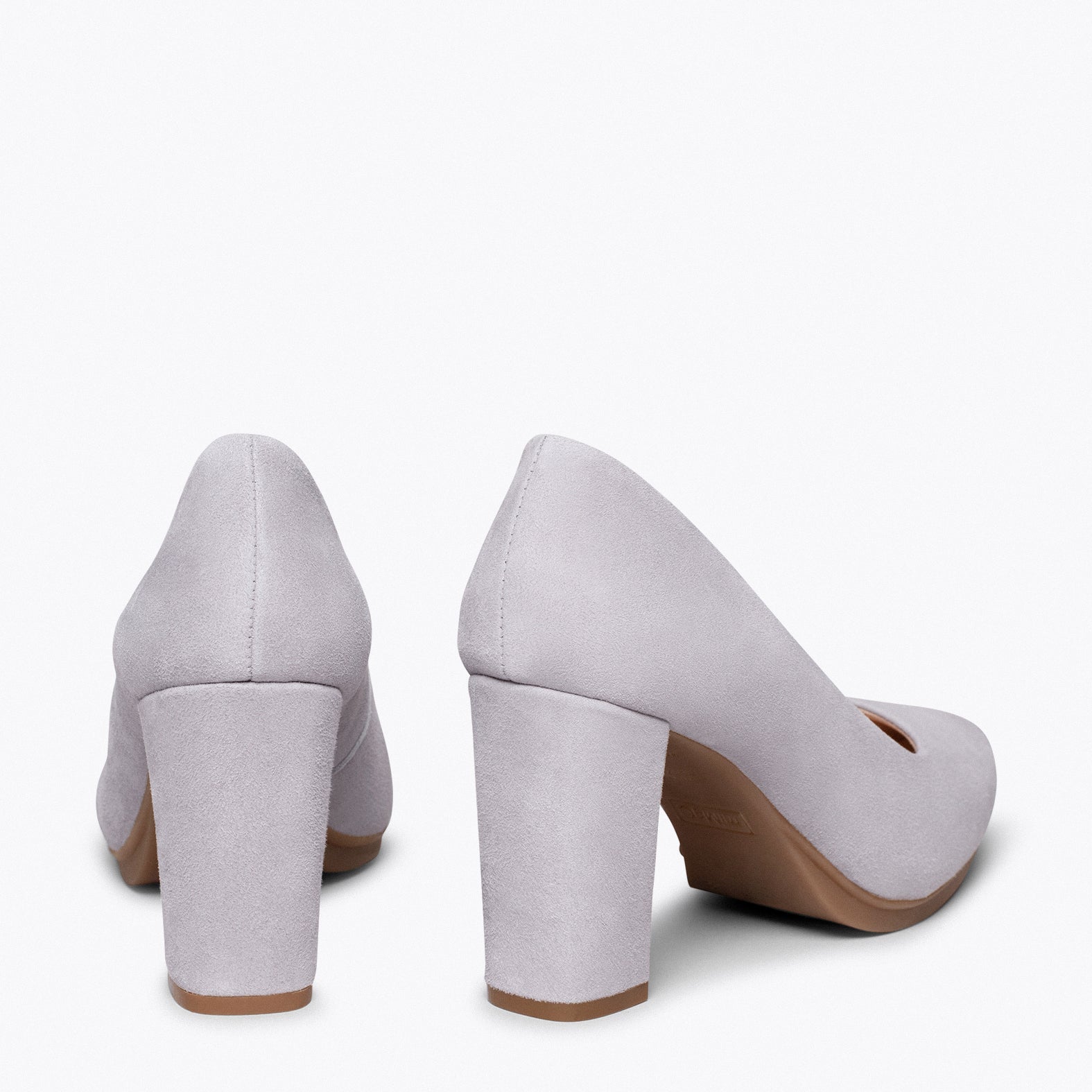 URBAN – GREY Suede high-heeled shoes 