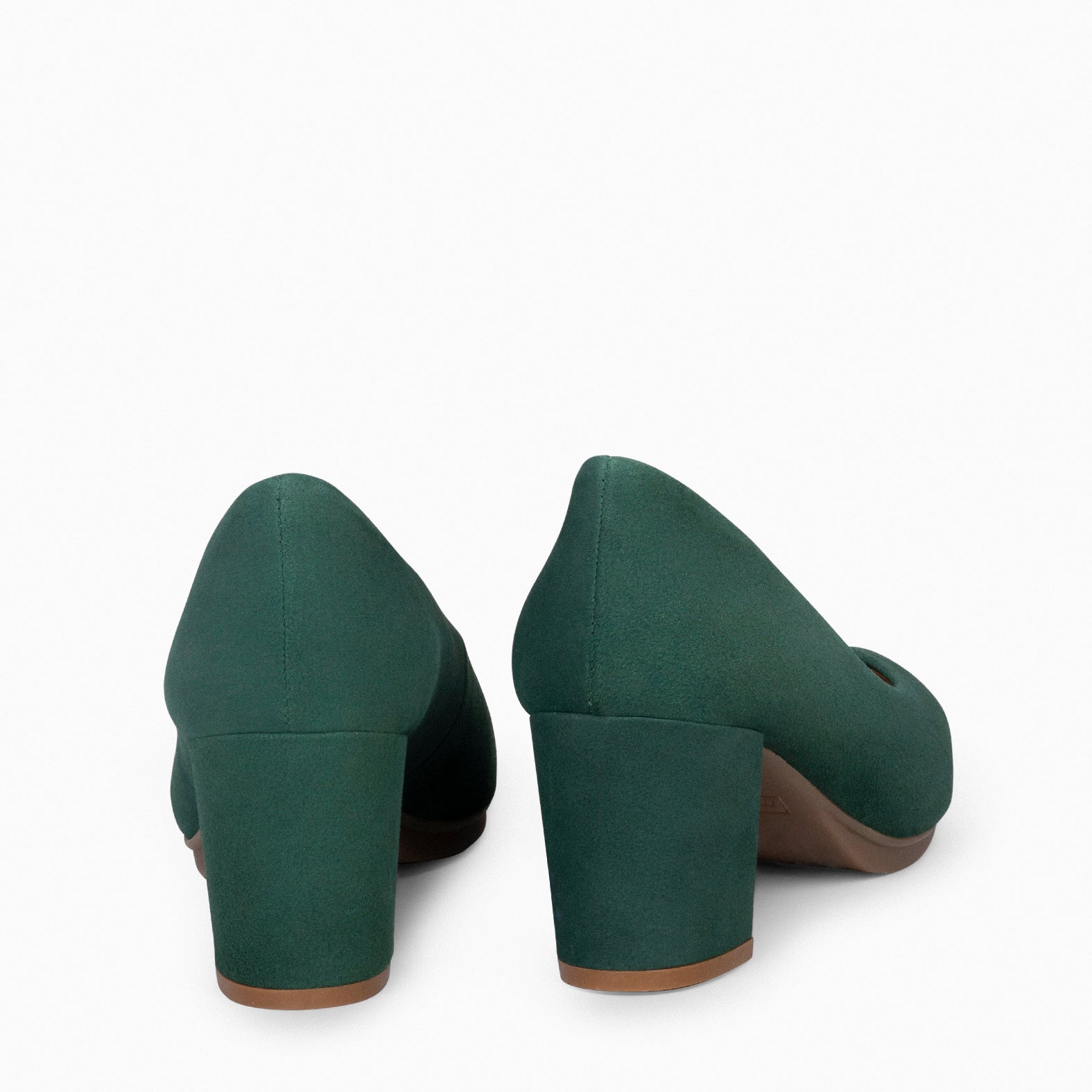 URBAN S - DARK GREEN suede mid-heeled shoes