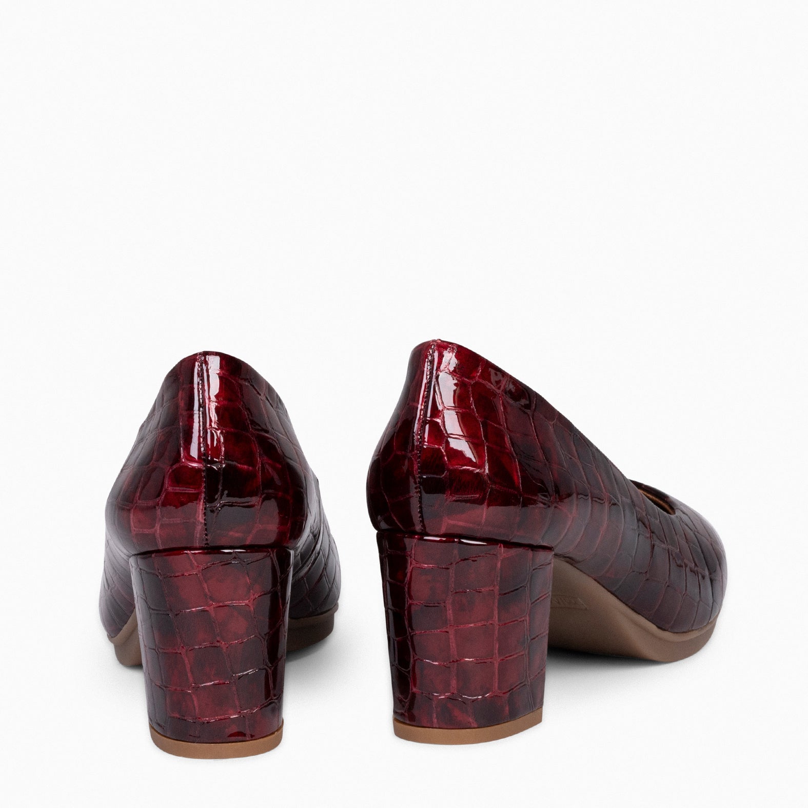 URBAN S COCO – Zapatos de tacón con textura de cocodrilo BURDEOS - miMaO ®