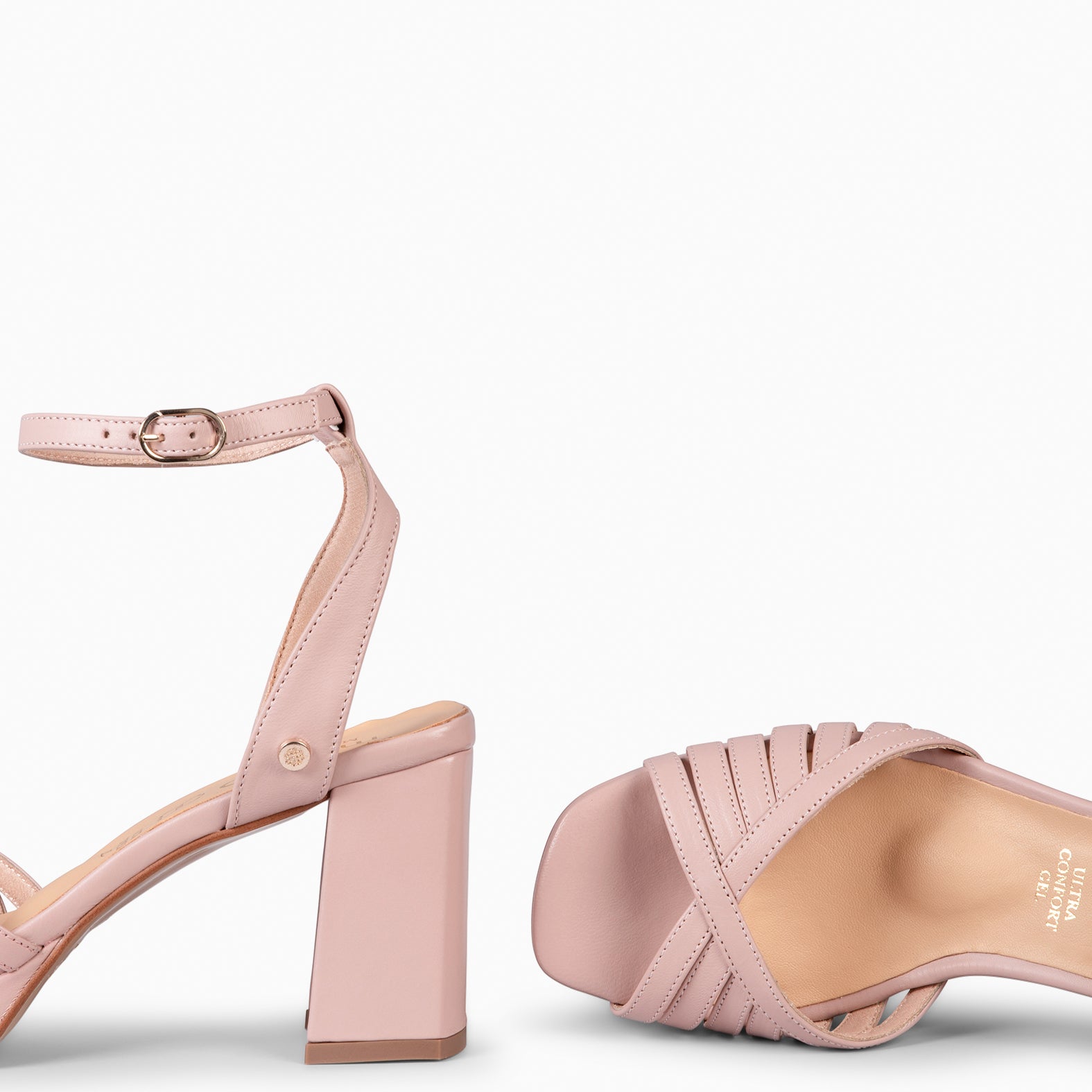 CRISTEL – Sandálias Elegantes de Salto de Cerimónia NUDE
