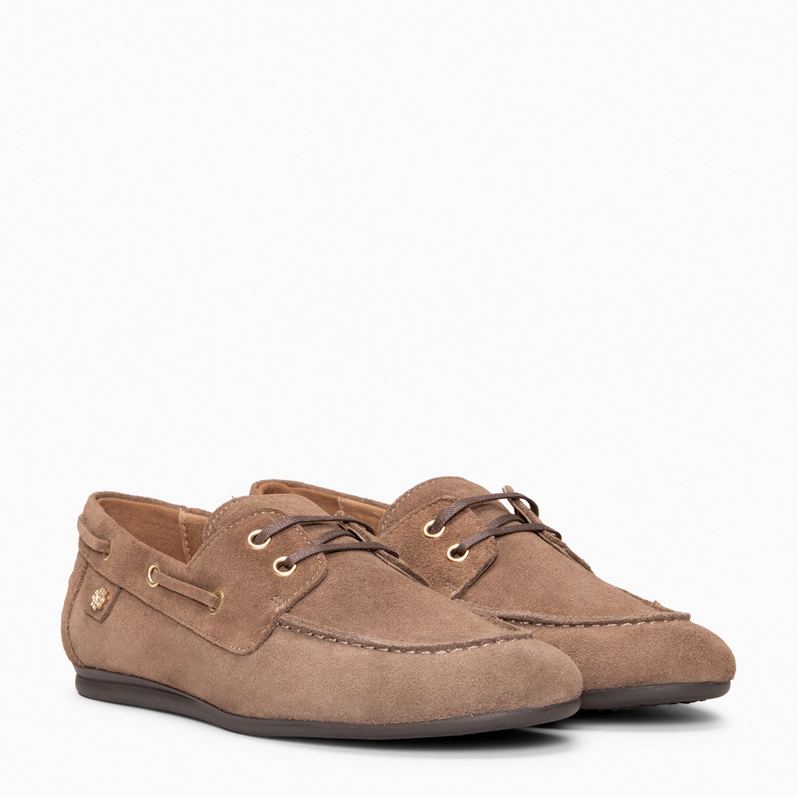 COLLINS - Náuticos de piel de serraje hidrófugo TAUPE