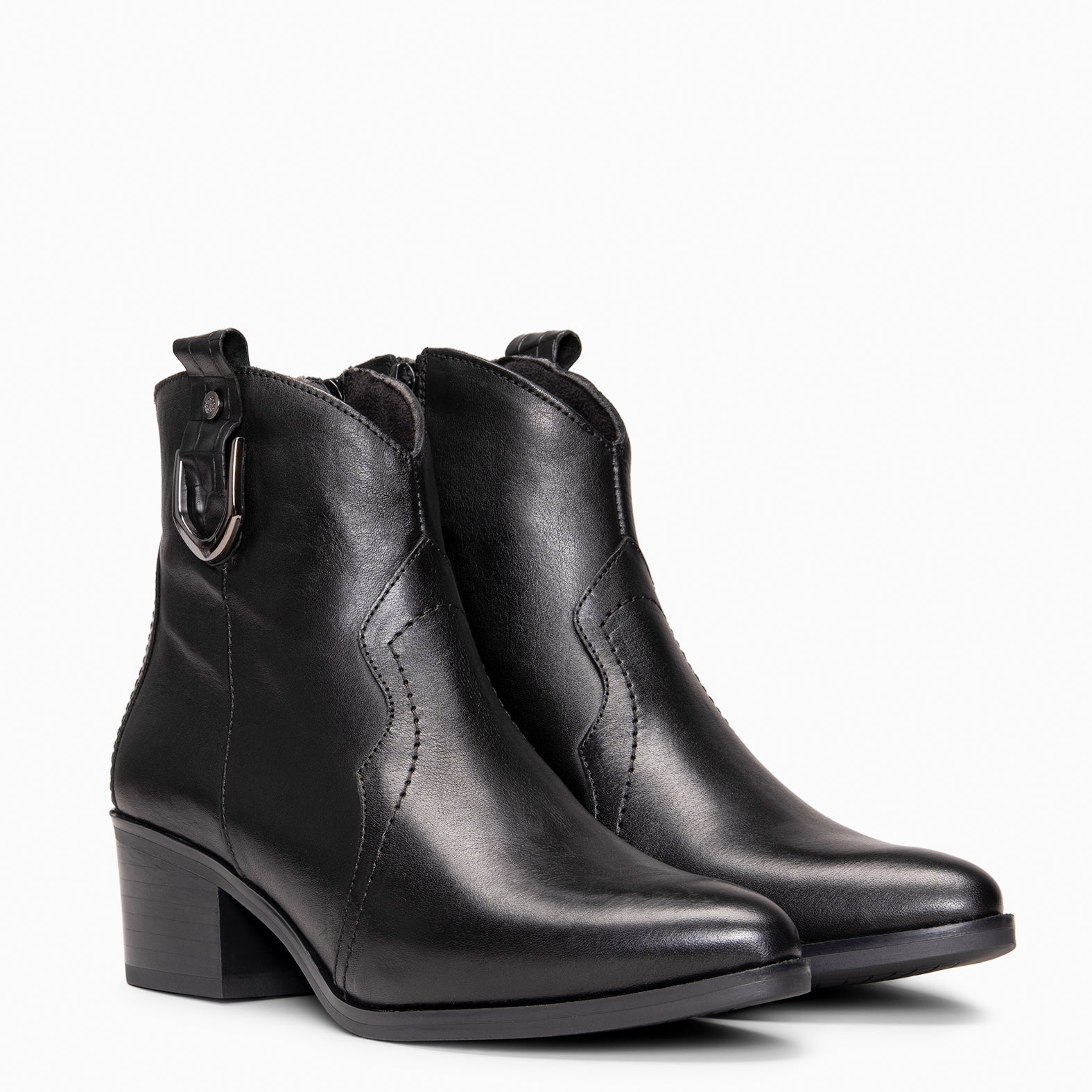 SANTANA - BLACK Cowboy ankle boots