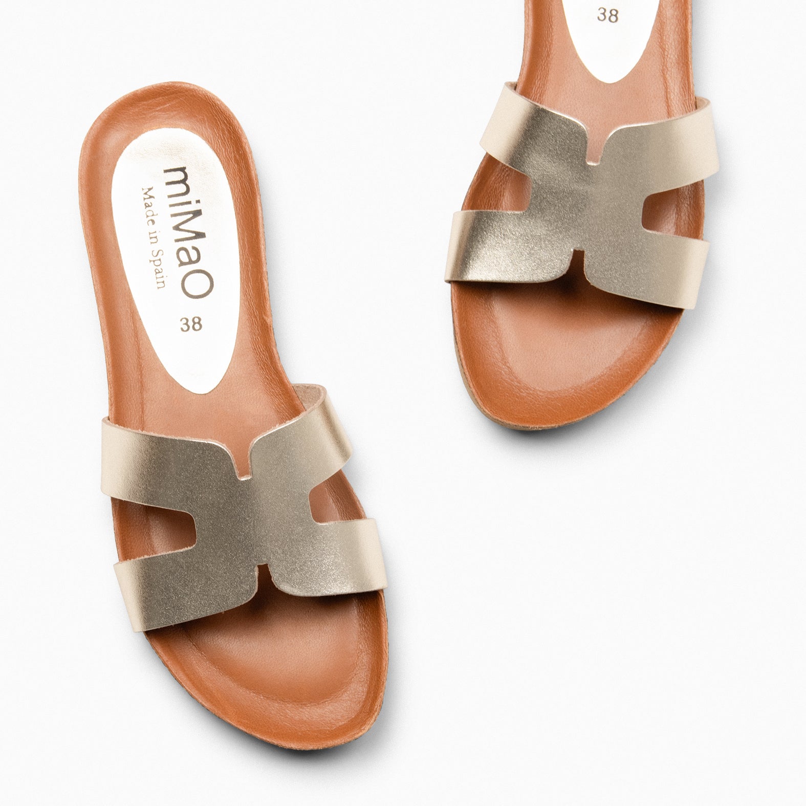 CLIVIA - GOLDEN Bio flat sandals 