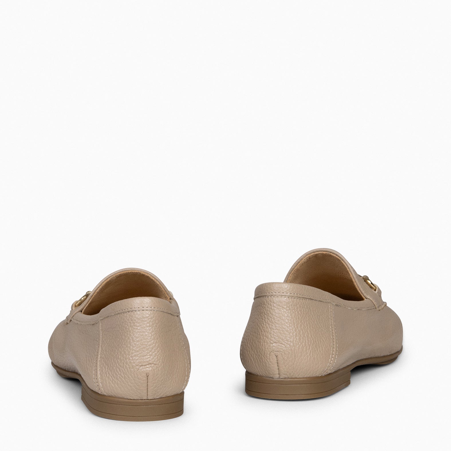 STYLE – Mocassins en cuir souple TAUPE