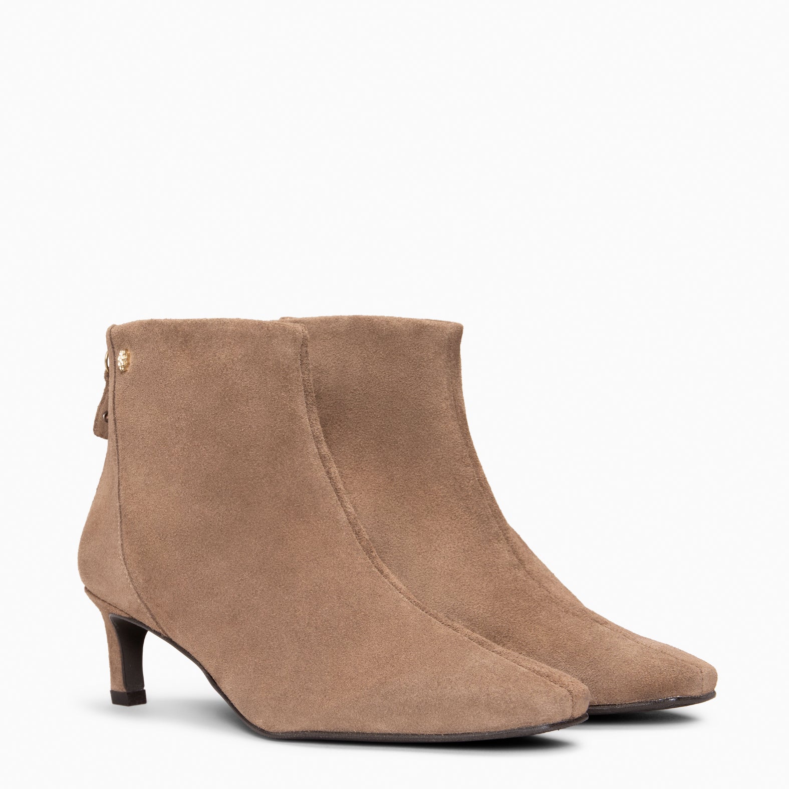 LUISA - Botines de tacón kitten con cremallera TAUPE