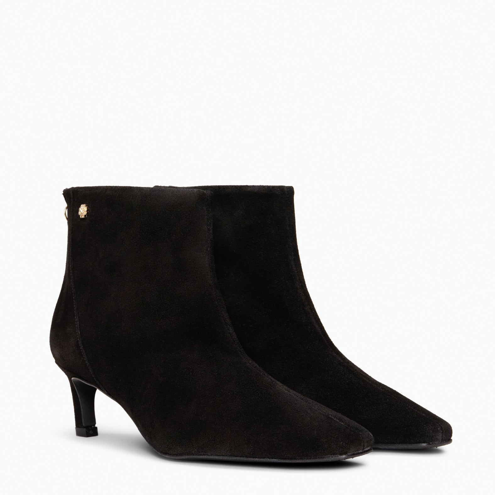 LUISA - Botines de tacón kitten con cremallera NEGRO