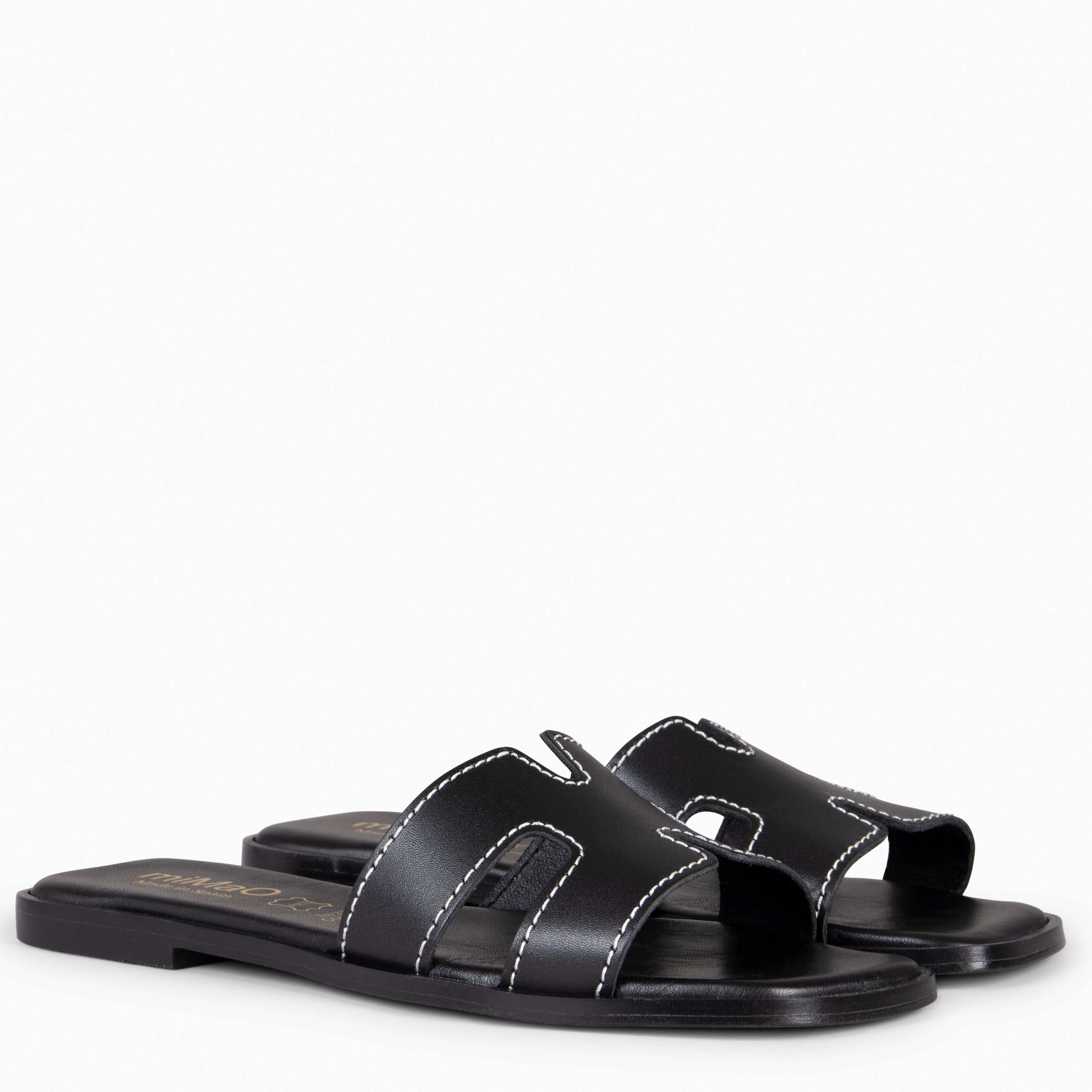 LUXOR – BLACK Flat Sandals