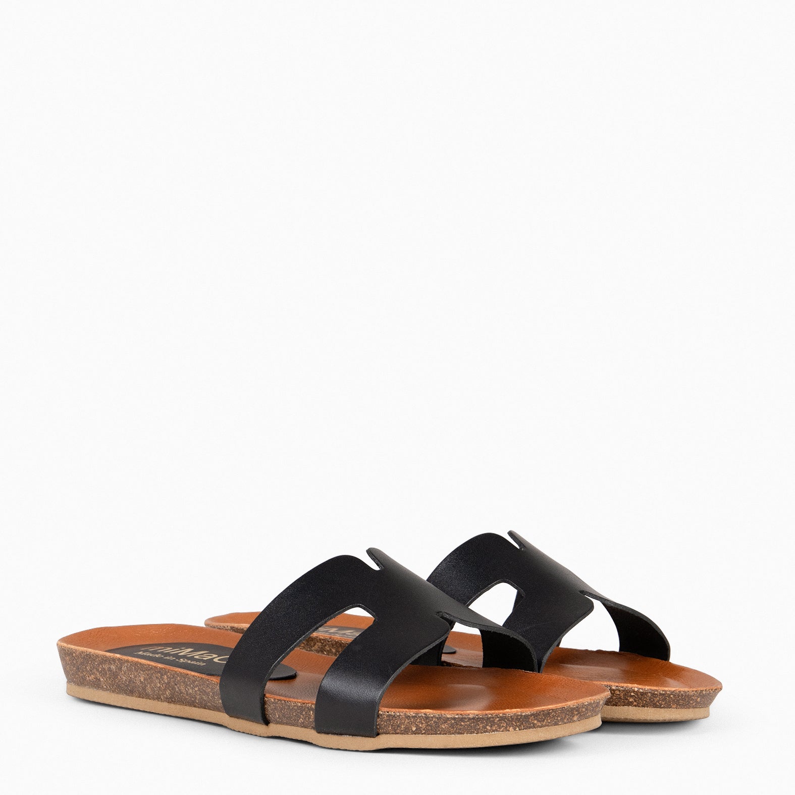 CLIVIA - BLACK BIO FLAT SANDALS