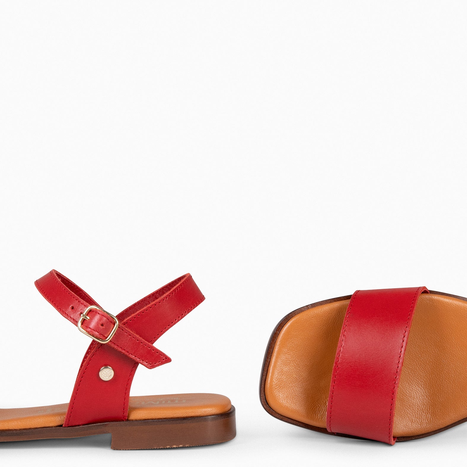 SANTORINI - RED Flat Sandals