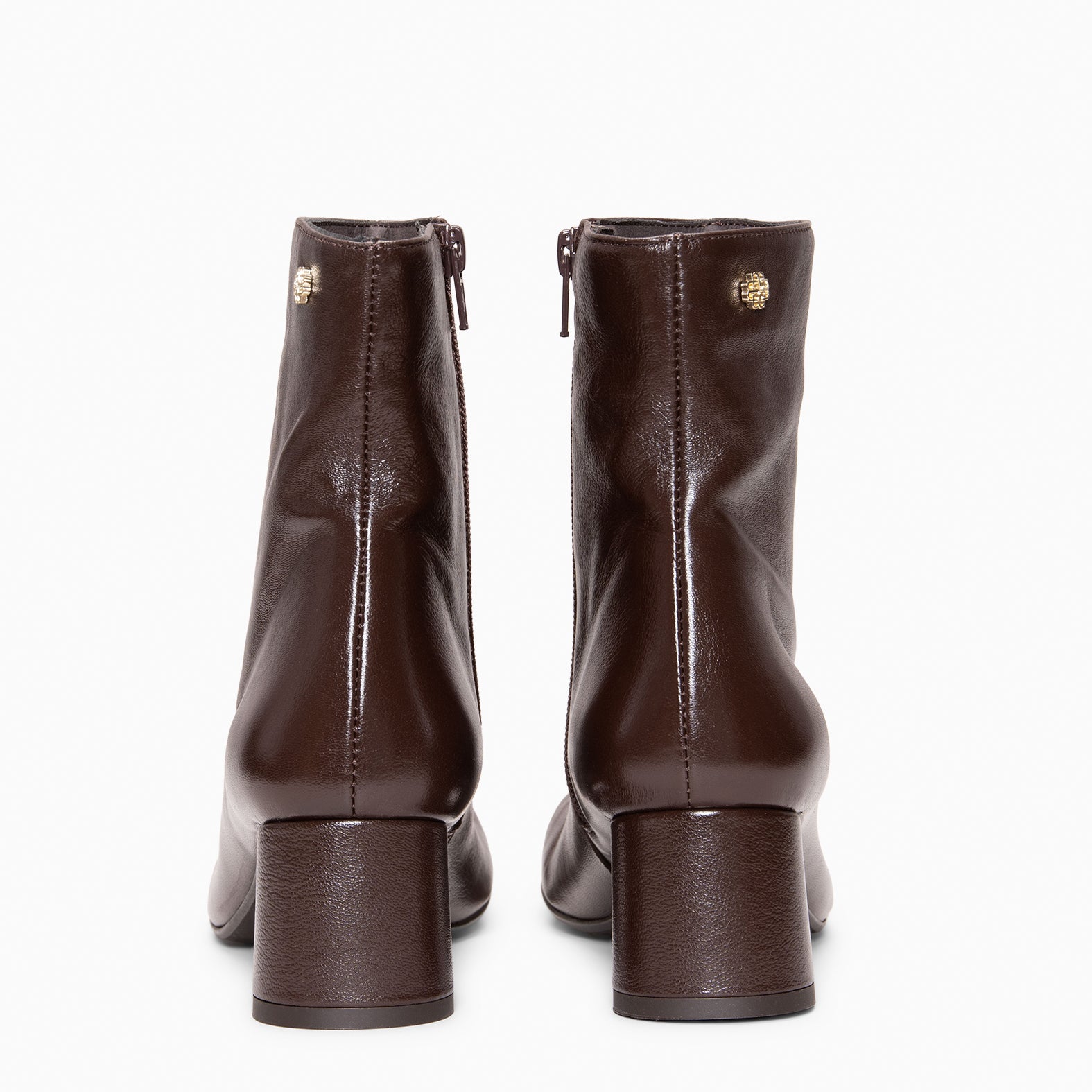 RUBI - Botines de tacón de piel MARRON