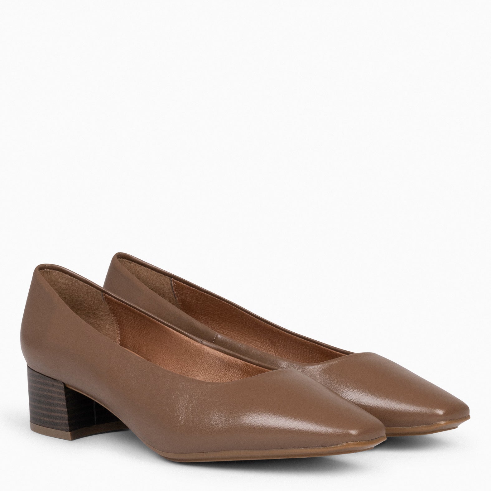 URBAN LADY – BROWN Low heel nappa shoes 