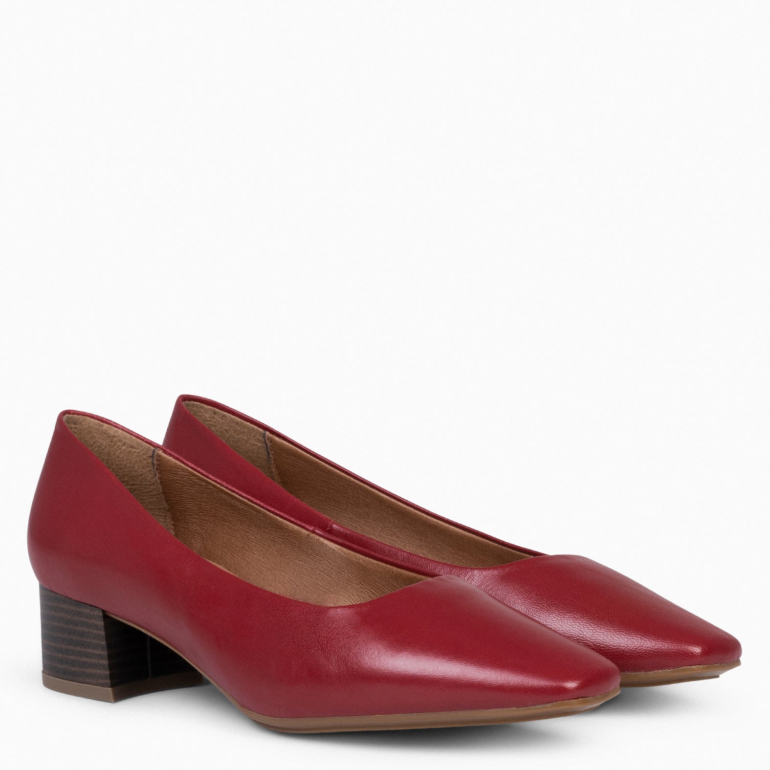 URBAN LADY – BURGUNDY Low heel nappa shoes 
