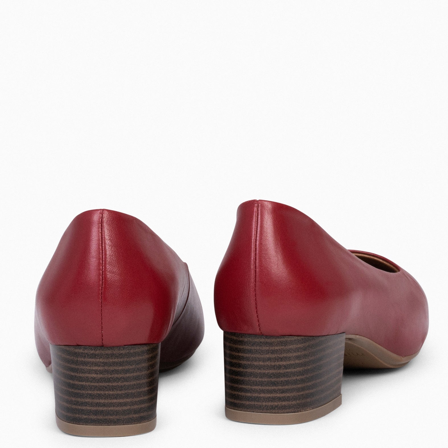 URBAN LADY - Chaussures à talon bas en cuir nappa GRENAT