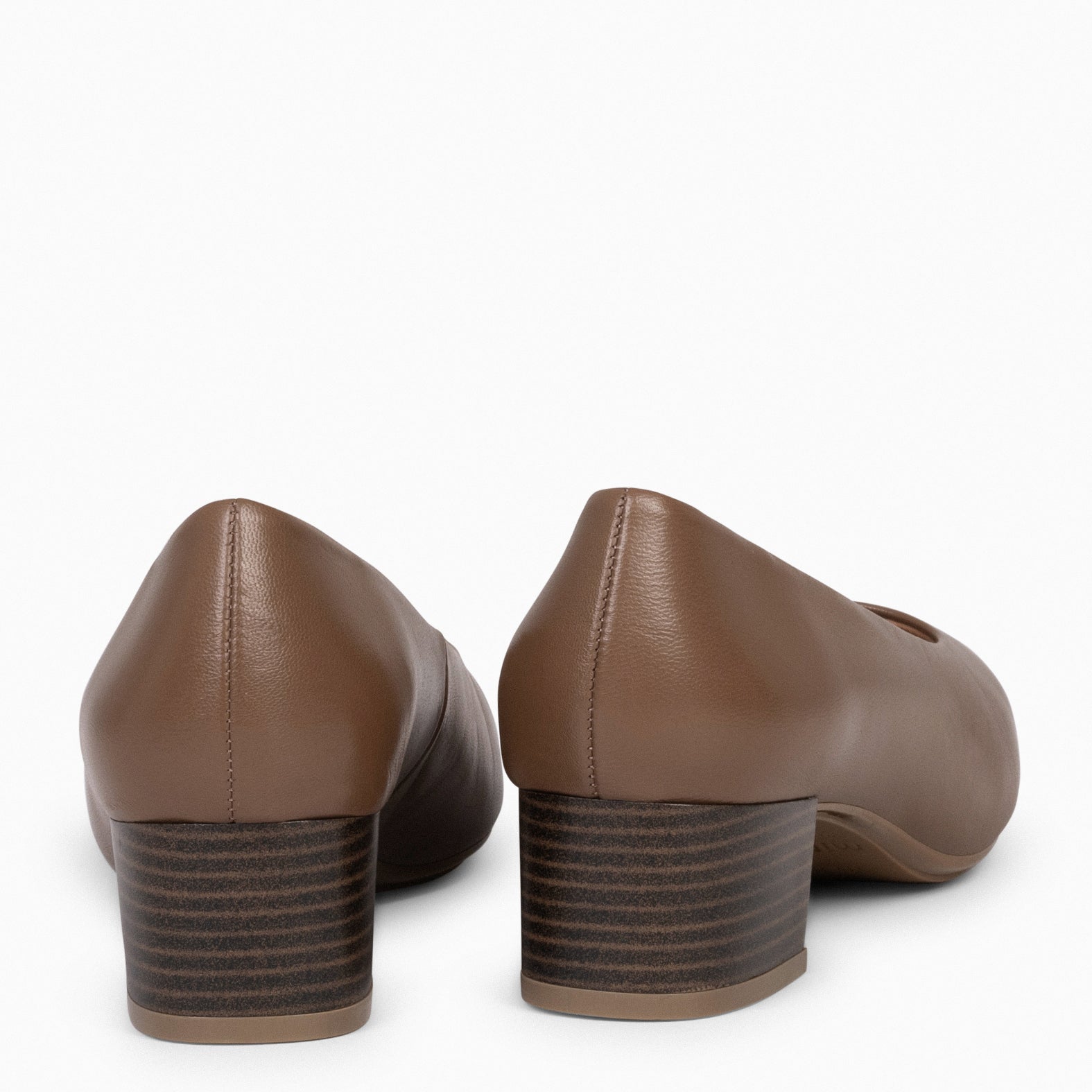 URBAN LADY - Chaussures à talon bas en cuir nappa MARRON