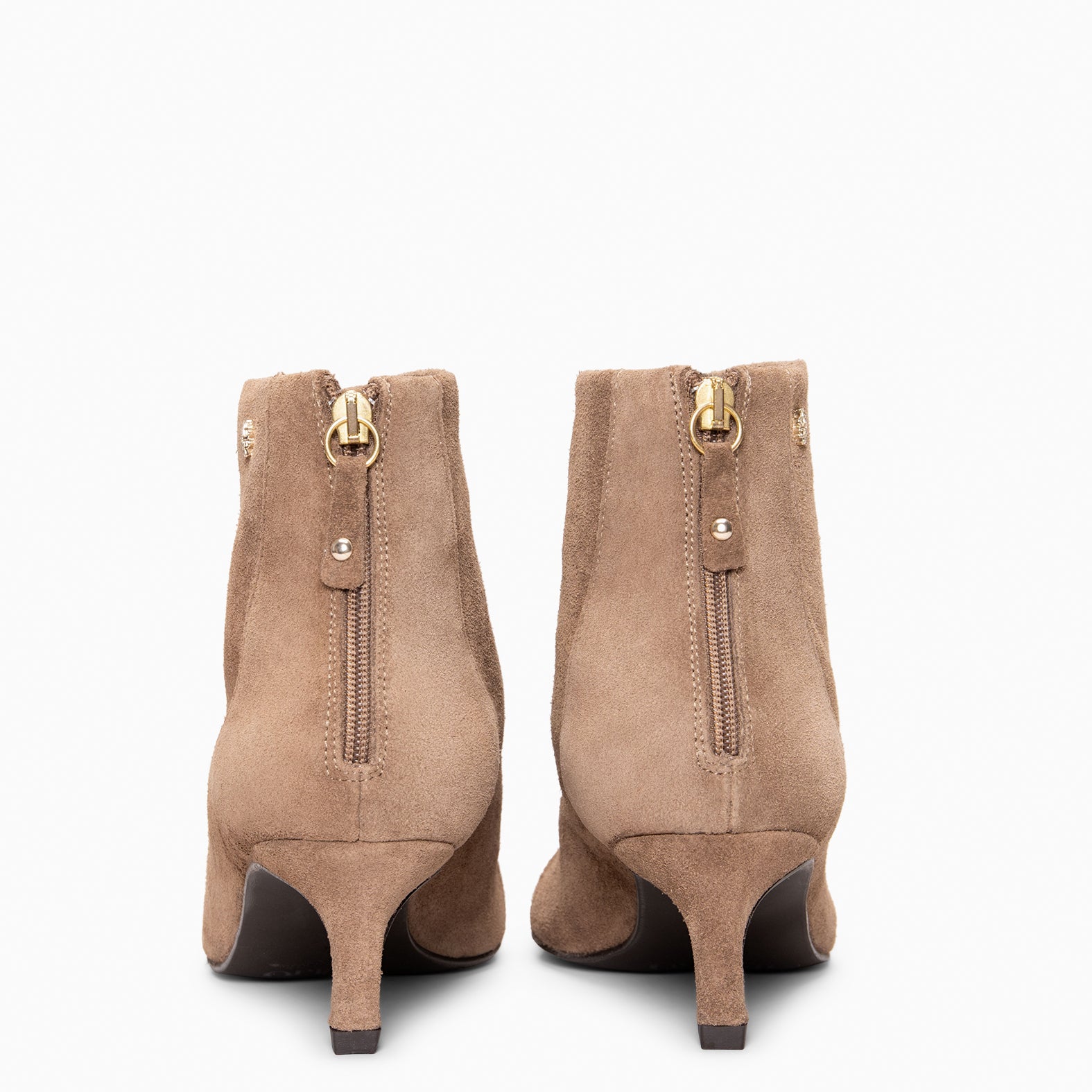 LUISA - Botines de tacón kitten con cremallera TAUPE