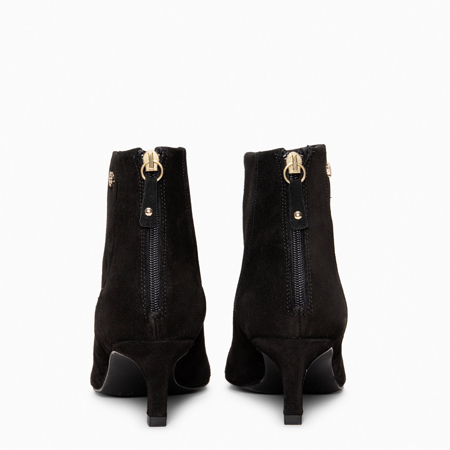 LUISA - Botines de tacón kitten con cremallera NEGRO