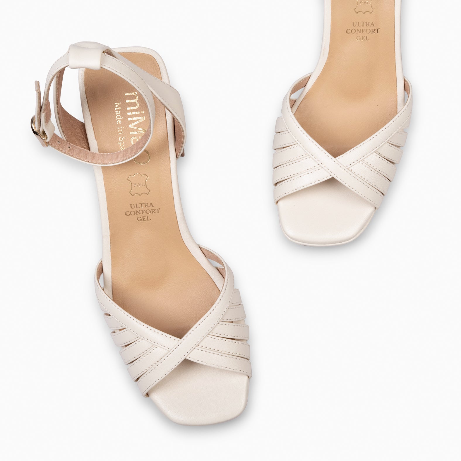 CRISTEL - Sandales à talon large et plateforme BLANC