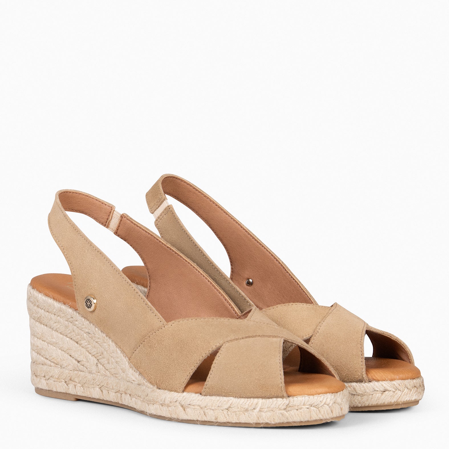 ATTICA - Espadrilles compensées daim BEIGE