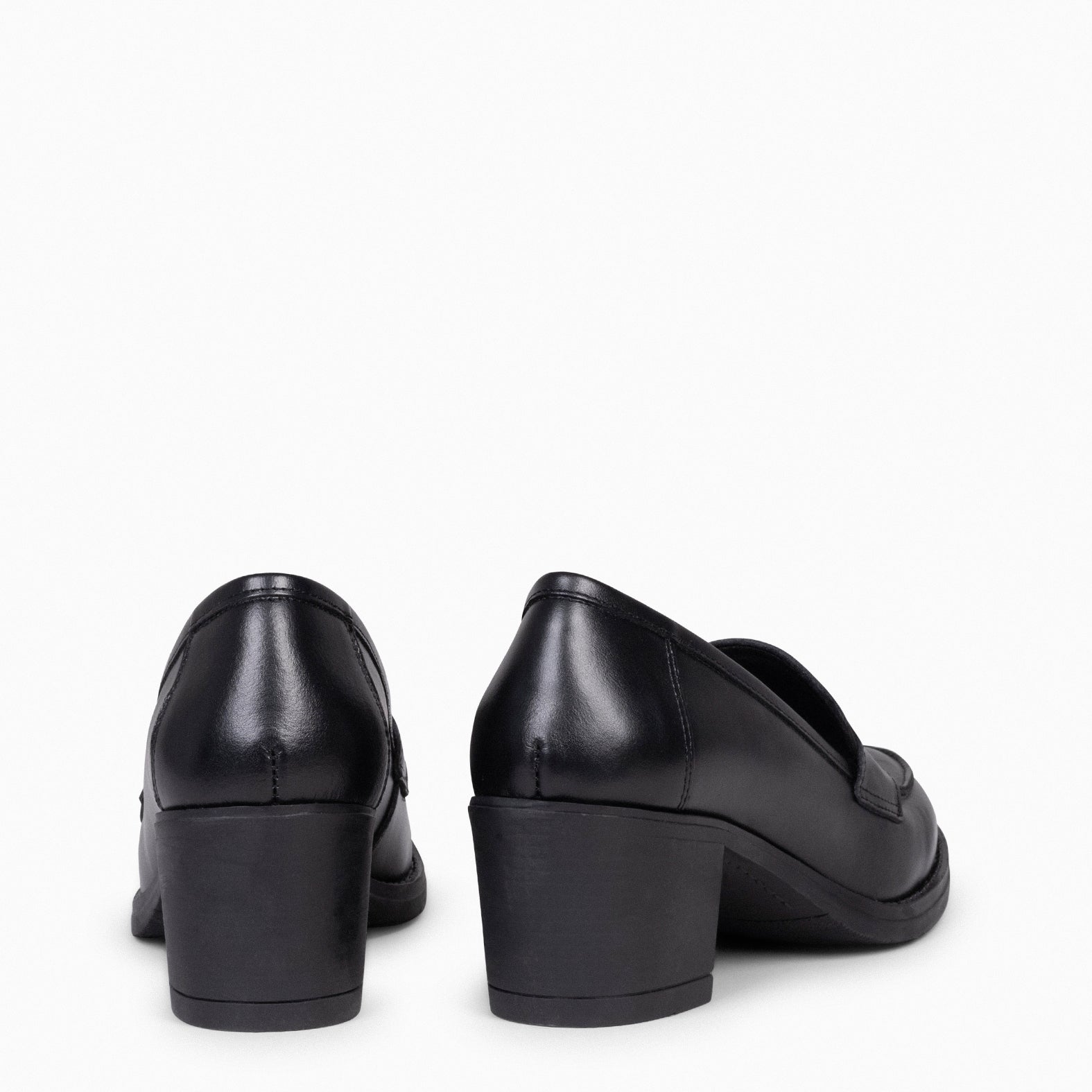 MOKKA – BLACK heeled nappa moccasins
