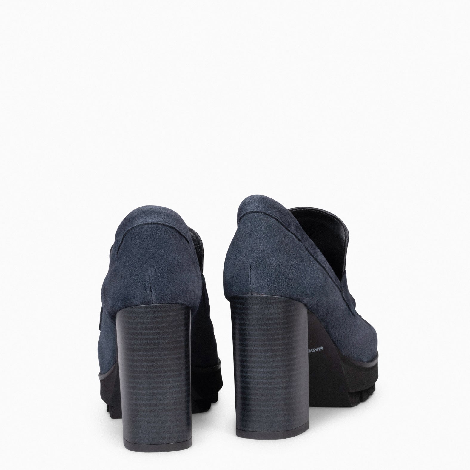TREND – BLUE high heel moccasins with platform 