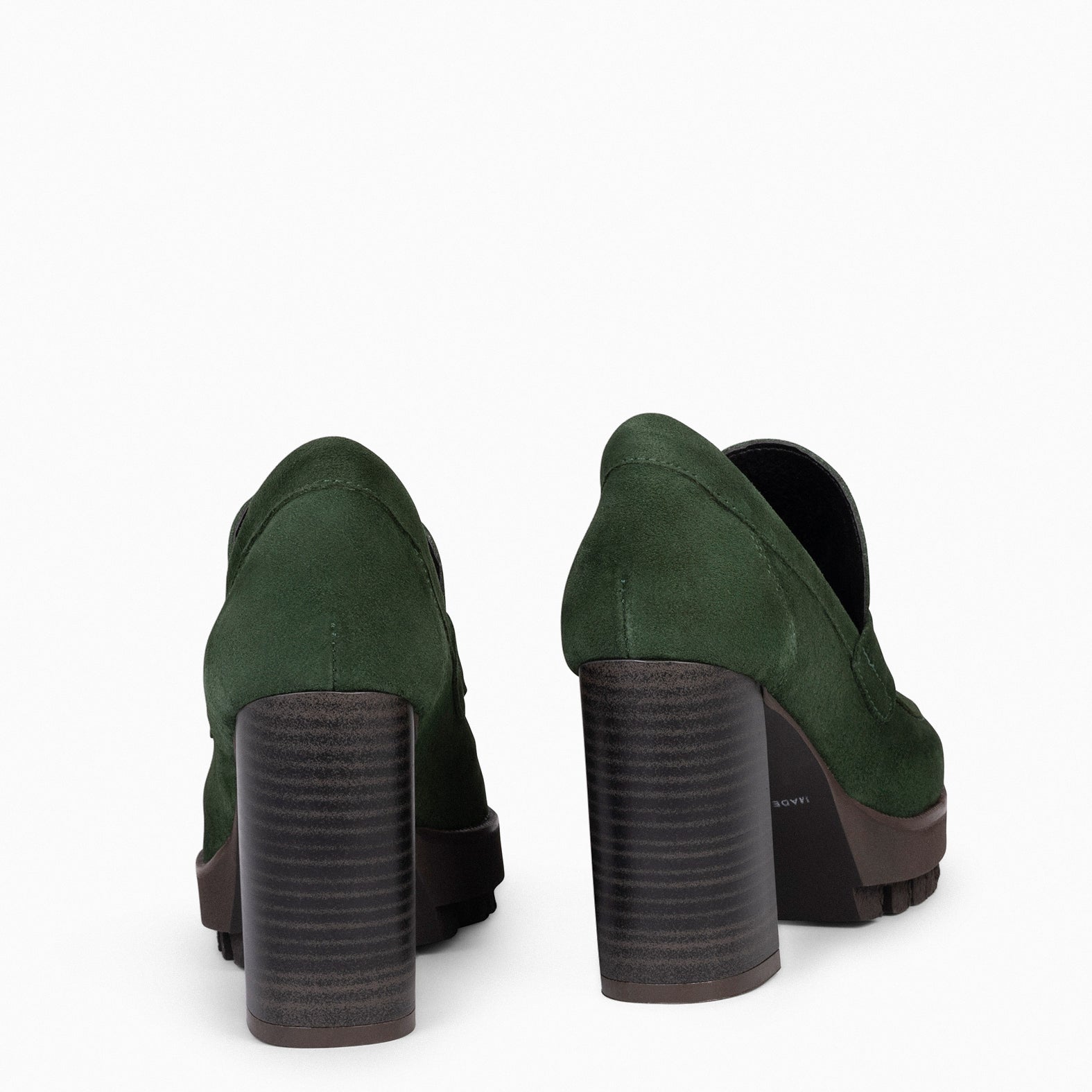 TREND – GREEN high heel moccasins with platform 