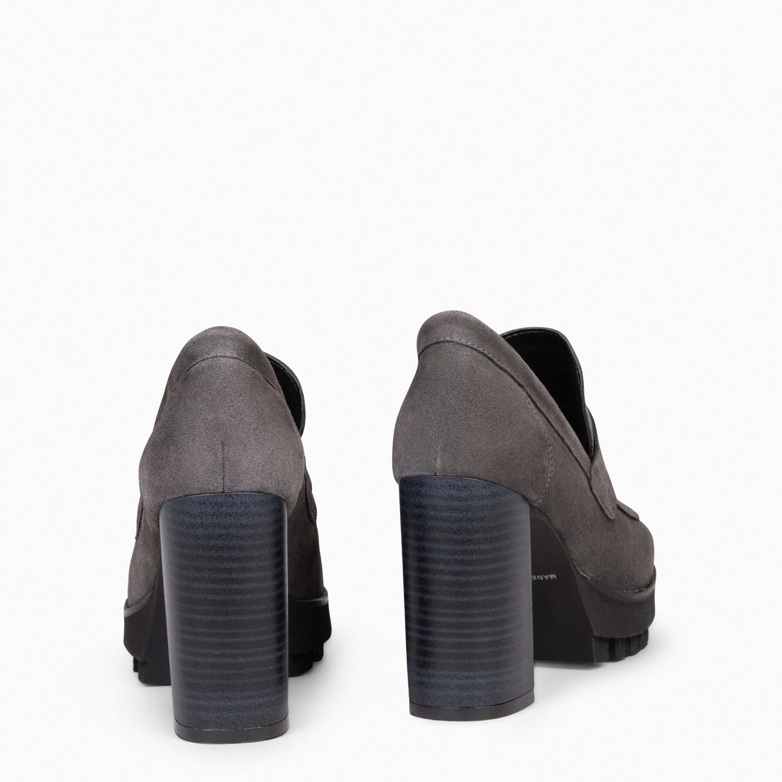 TREND – GREY high heel moccasins with platform 