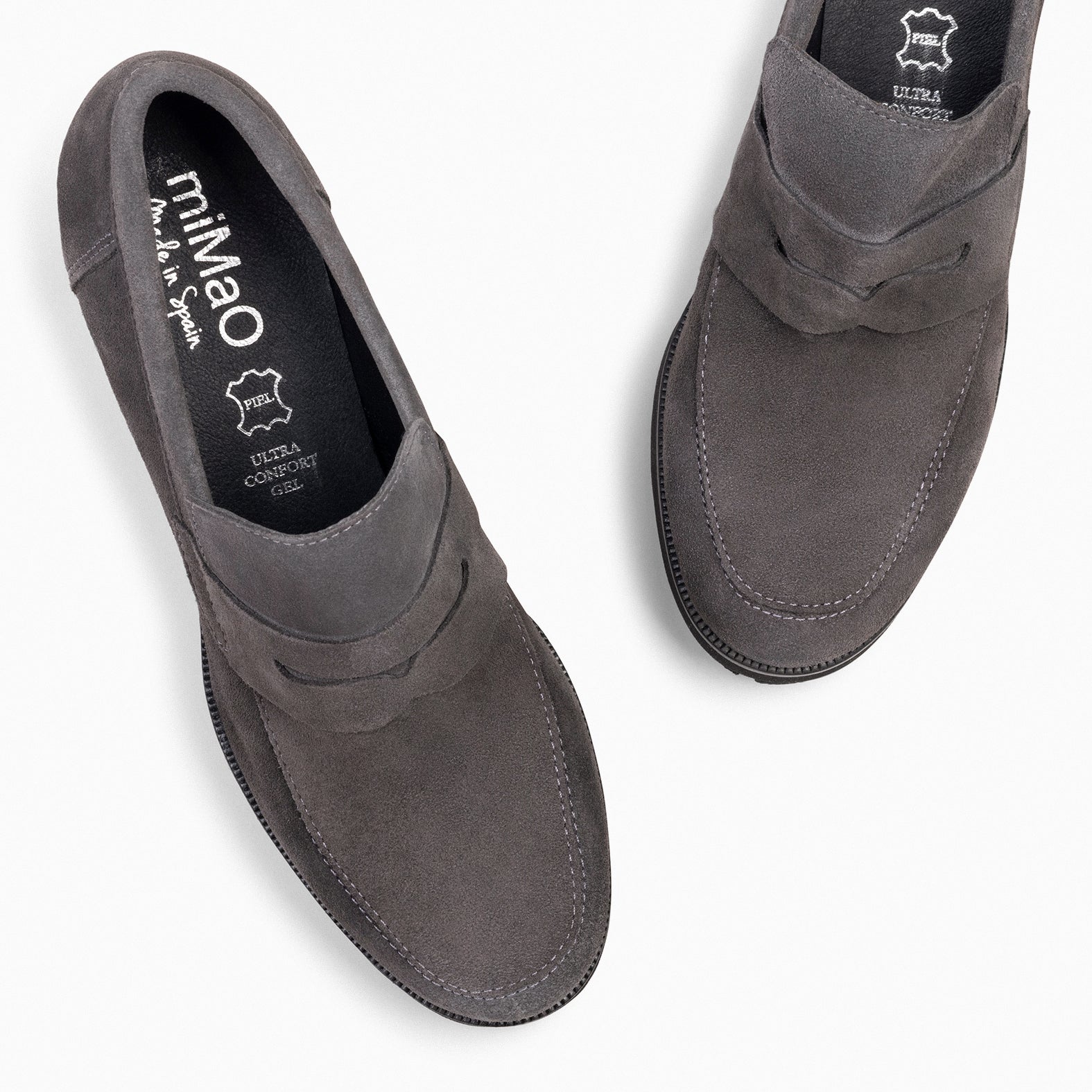 TREND Mocassin talon haut et plateforme GRIS