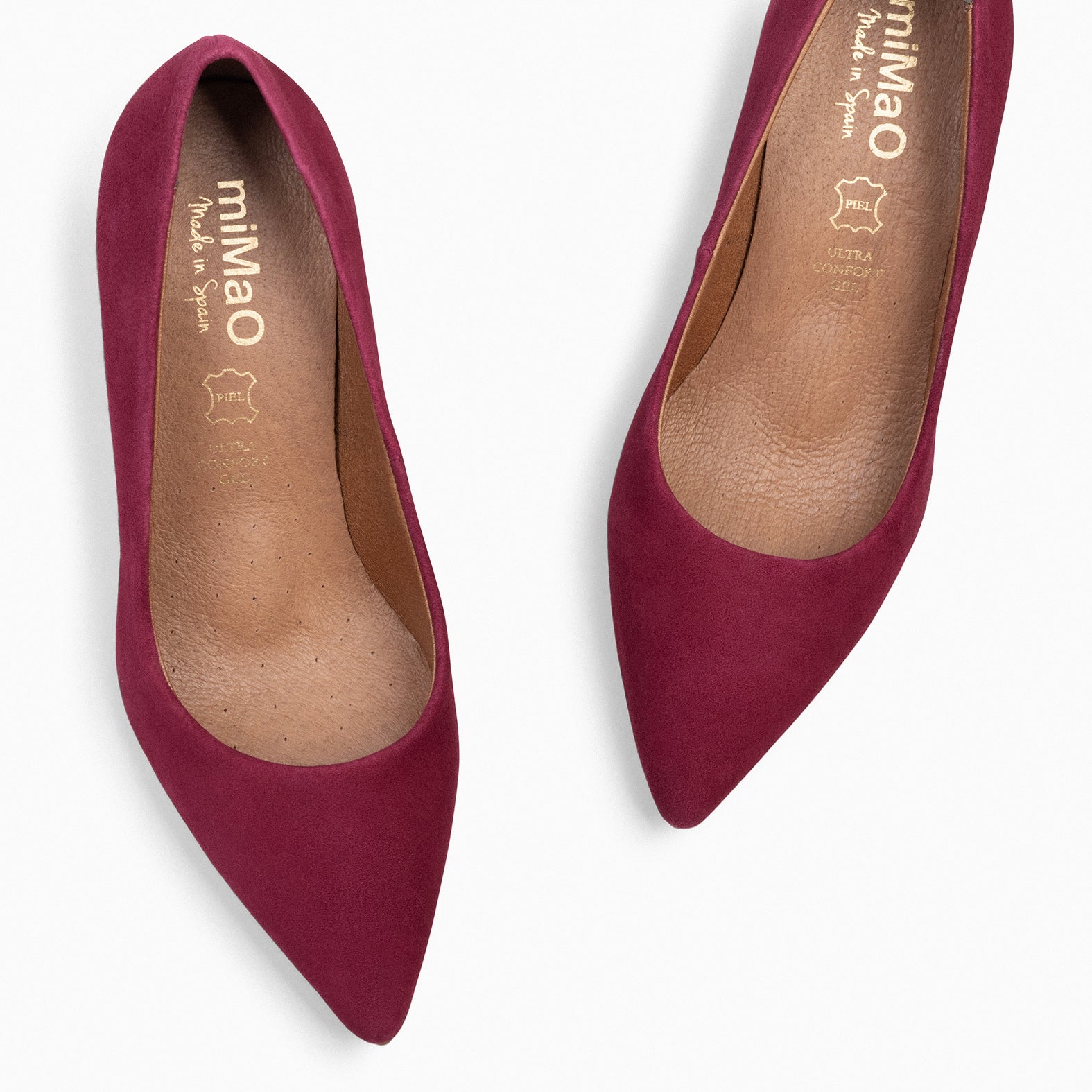 STILETTO - BURGUNDY suede leather stilettos