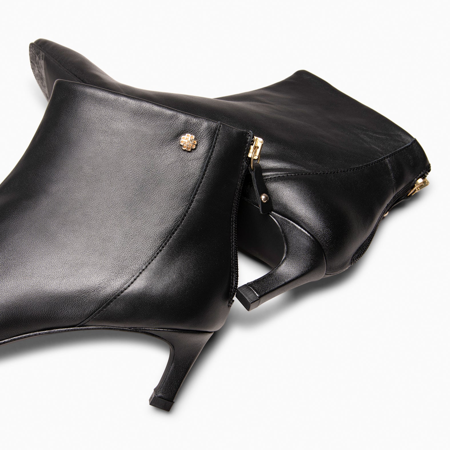 LUISA - Botines de tacón kitten con cremallera NAPA NEGRO