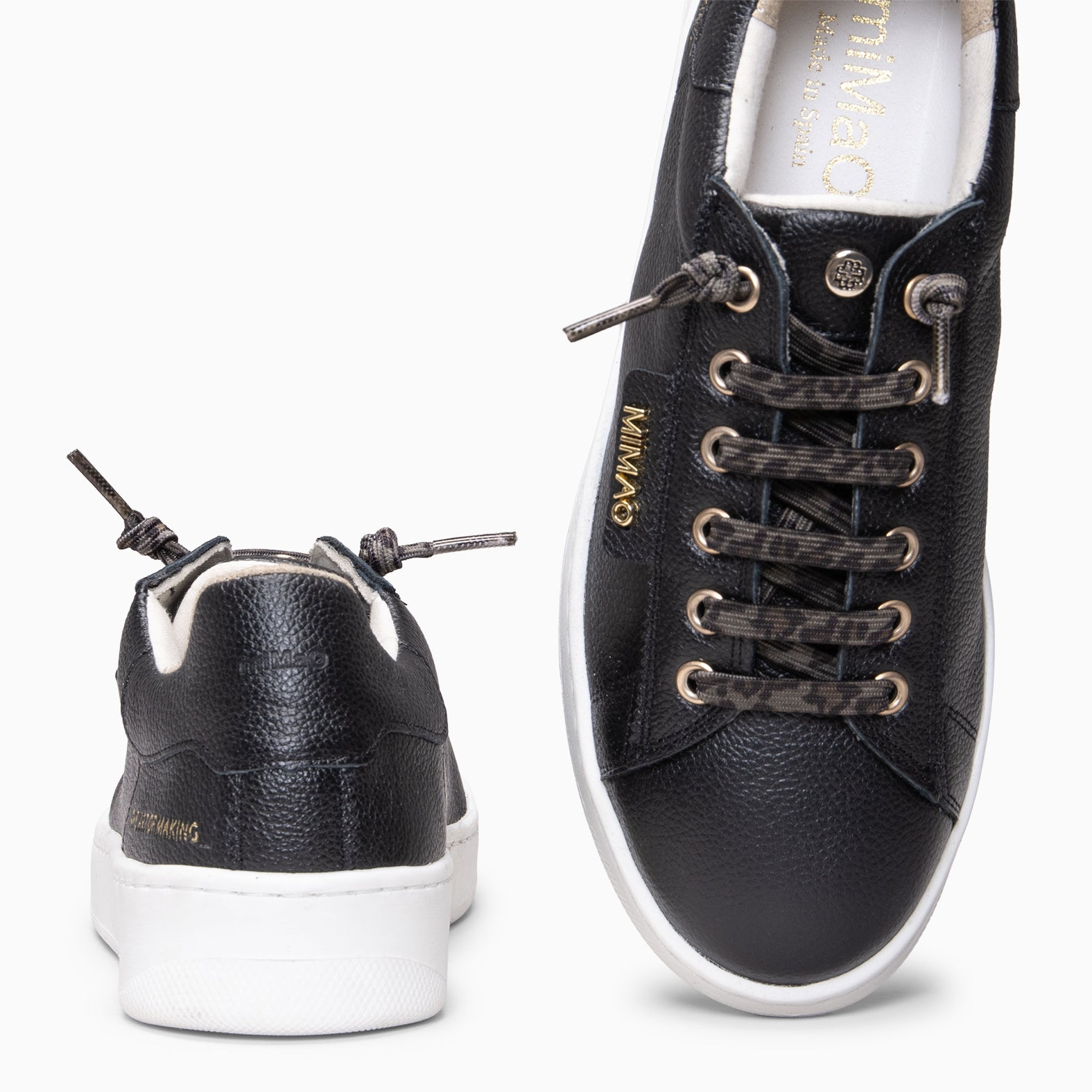 RENNES - Zapatillas con cordones elásticos NEGRO LEOPARDO