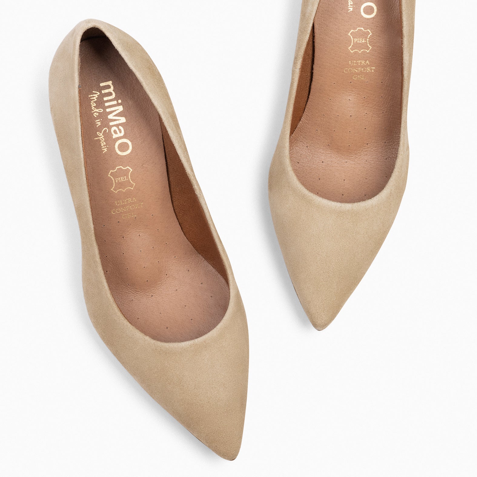STILETTO - TAUPE suede leather stilettos 