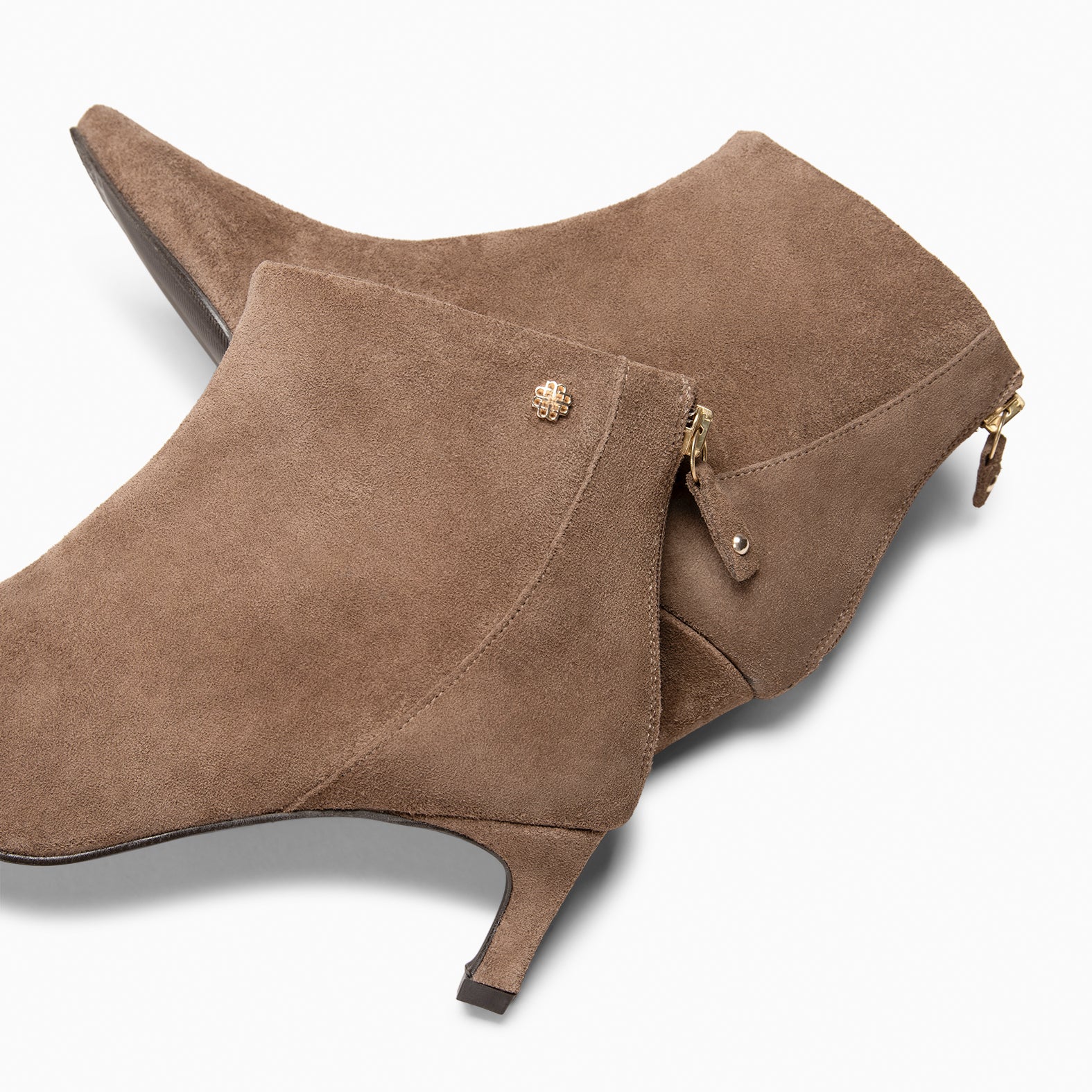 LUISA - Botines de tacón kitten con cremallera TAUPE