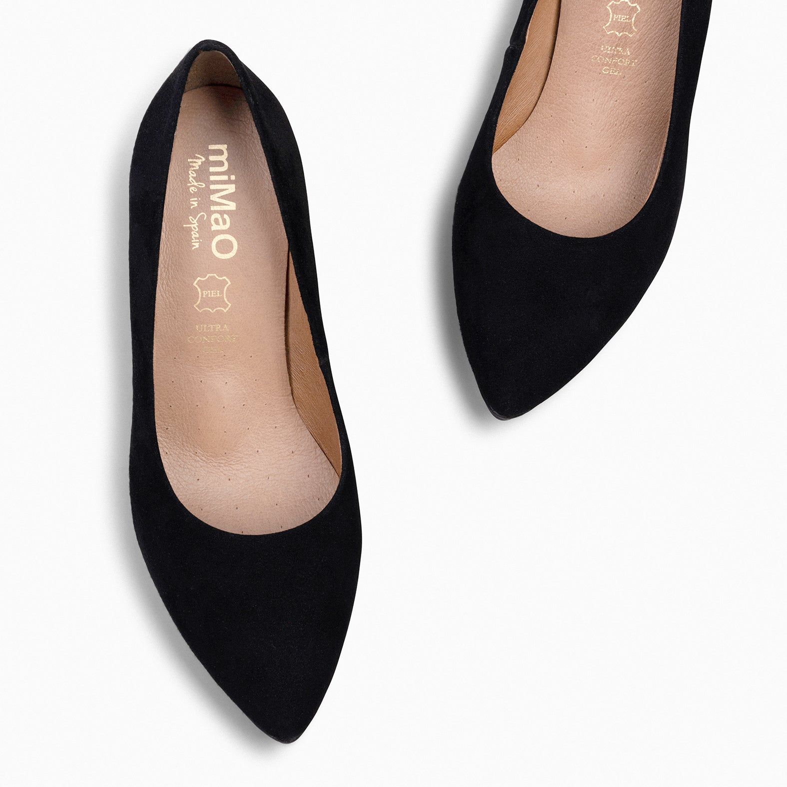 URBAN S - BLACK mid-heeled suede shoes