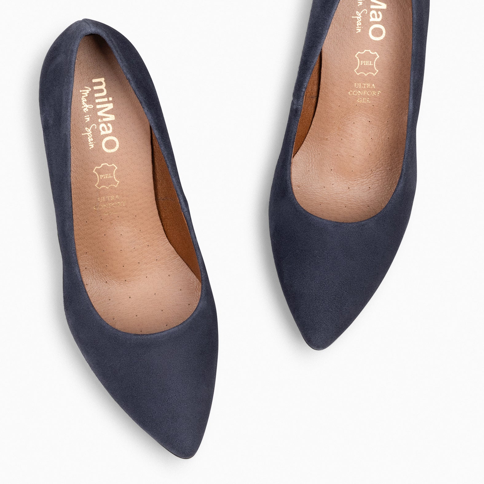 URBAN S – Sapatos de salto médio em camurça AZUL-MARINHO