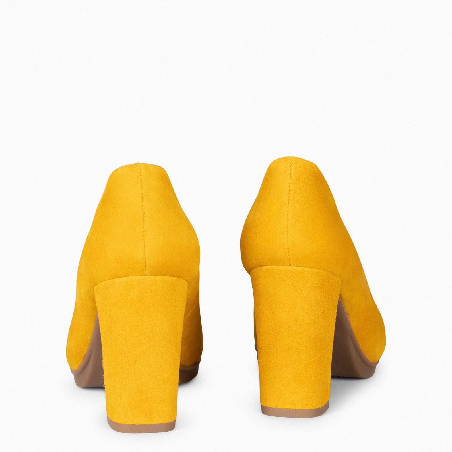 URBAN – YELLOW suede high-heeled shoes