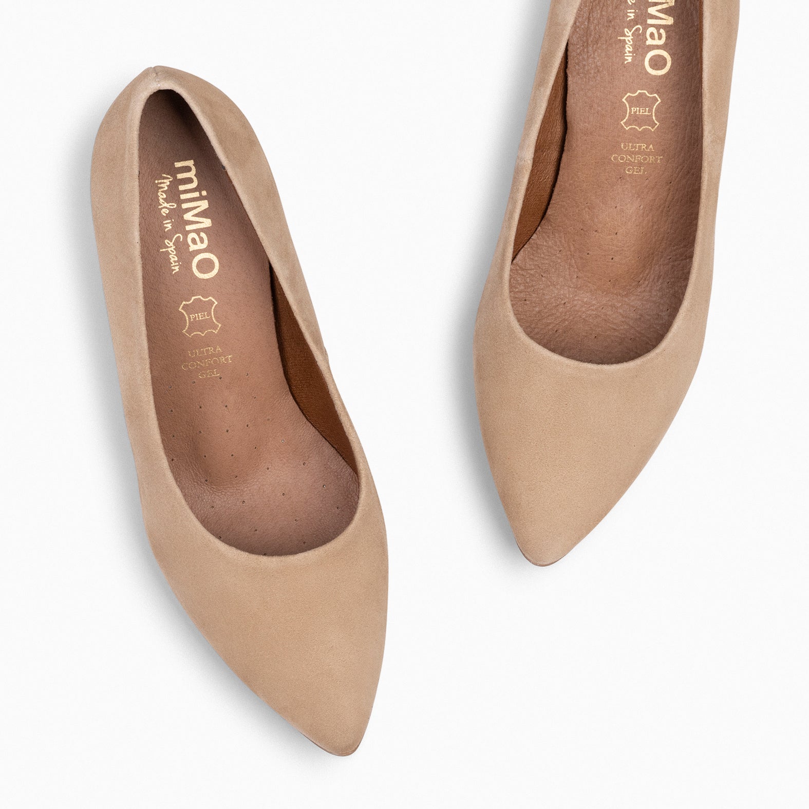 URBAN S - BEIGE mid-heeled suede shoes