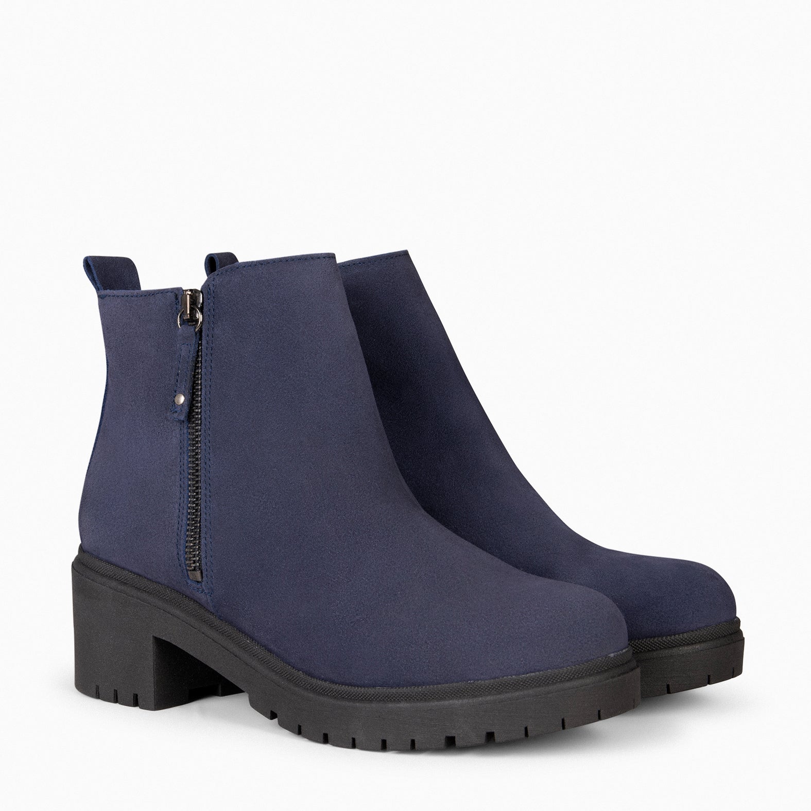 POP – NAVY waterproof leather booties